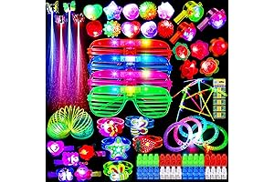 Max Fun Light-Up Party Favors: 88Pcs LED Glow Sticks, Finger Lights, Glasses...