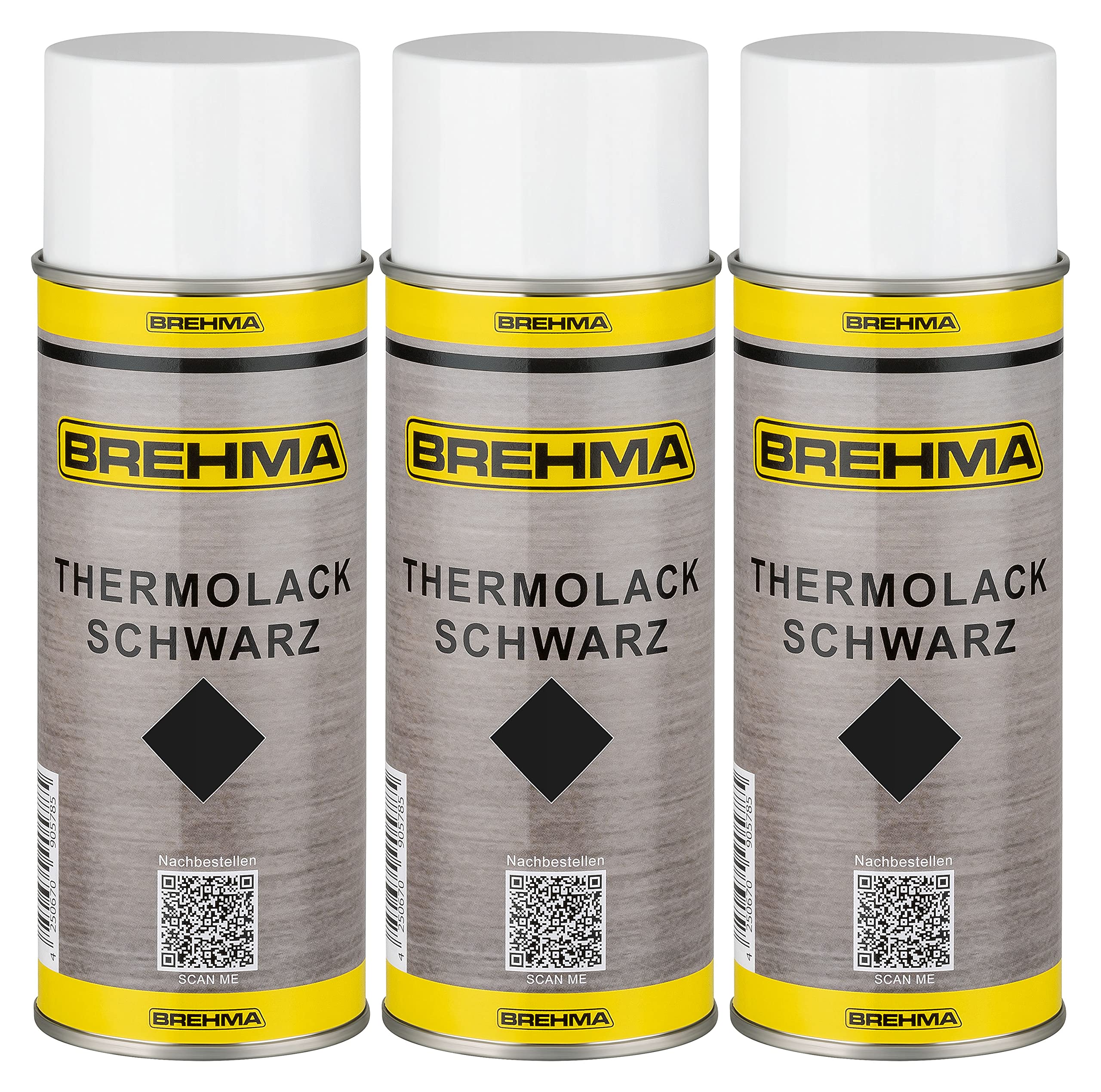 24x BREHMA Thermolack schwarz 400ml bis 600° C hitzebeständig Schutz abriebfest mit Griff