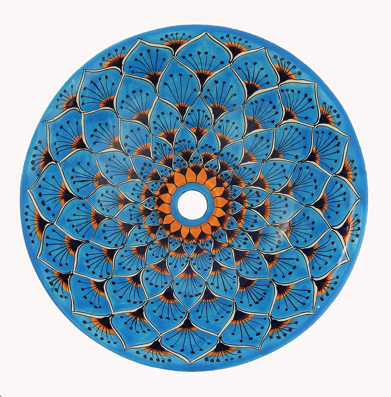 Vessel Skirted Talavera Mexican Bathroom Sink Ceramic # 25