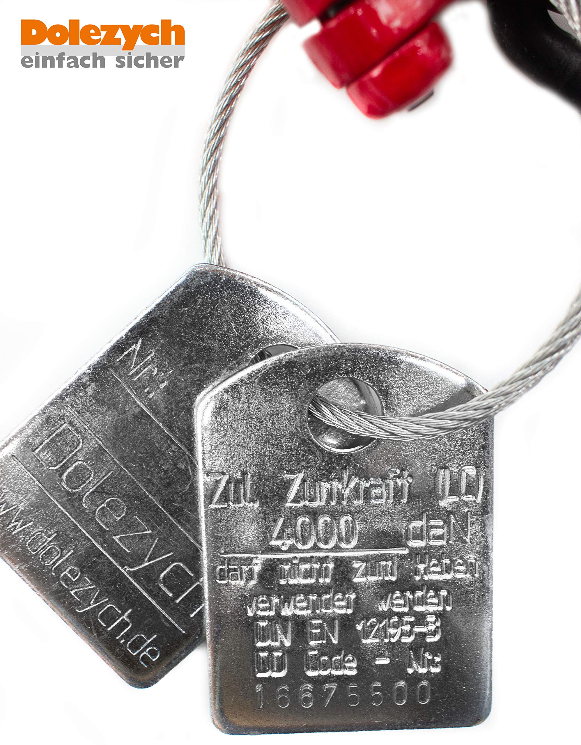 Dolezych Catena di ancoraggio grado 80 con Dora Ratchet Load Binder, 2 ganci a forcella, 8 mm catena, capacità di ancoraggio diretto = 4000 Dan, lunghezza 3,50 m