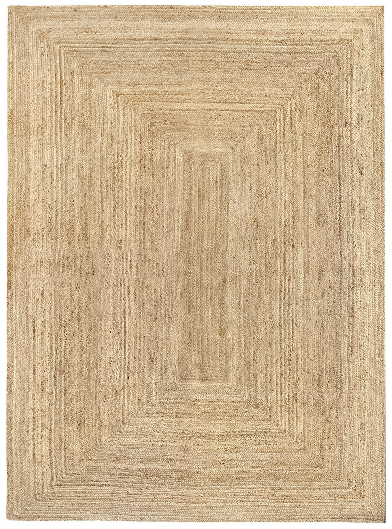 HAMID Rug Jute Alhambra Natural Colour, Jute Rug, Area Rug 100% Jute Fibre Hand Wovem, Braided Rug for Home, Living Room, Floor Carpet..(350x250cm)
