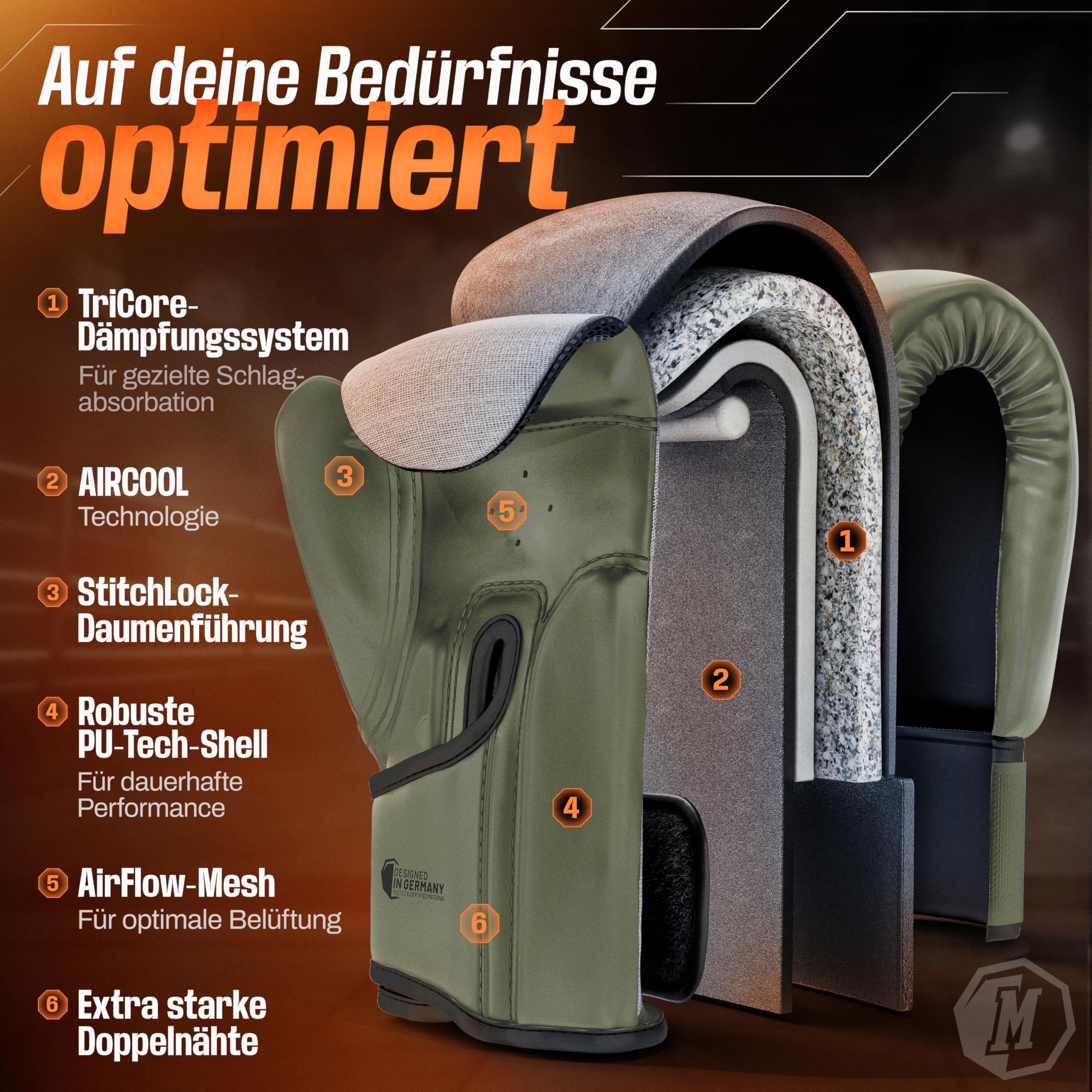 MADGON Premium Boxhandschuhe aus bestem Material für Lange Haltbarkeit, Männer und Frauen Kickboxhandschuhe für Kampfsport, MMA, Sparring, Muay Thai und Boxen 10 12 14 16 oz inkl Beutel