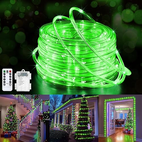 Miniatura 15 de Jnaurb Luces de Cuerda a Batería para Exteriores, 33 Pies 100 LED 8 Modos Luces de Cadena a Batería, Luz de Hadas de Navidad Impermeable con Control