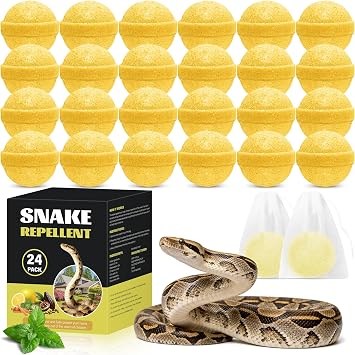 24 Pack Snake Repellent Balls, Natural Snake Deterrent for Yard, Garden