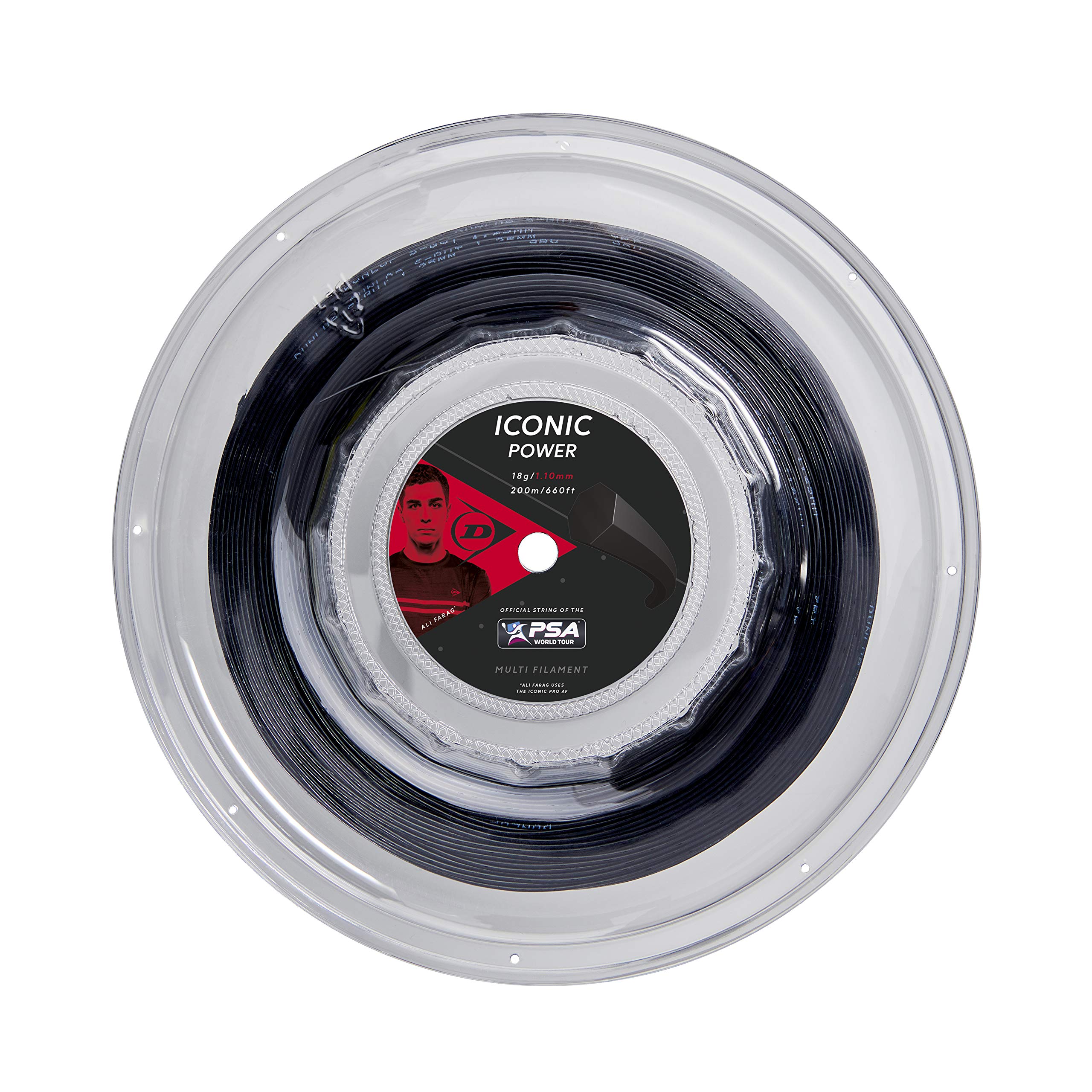Dunlop Cuerda icónica de Power Squash, Carrete 18 g/1.10 mm, 100 m