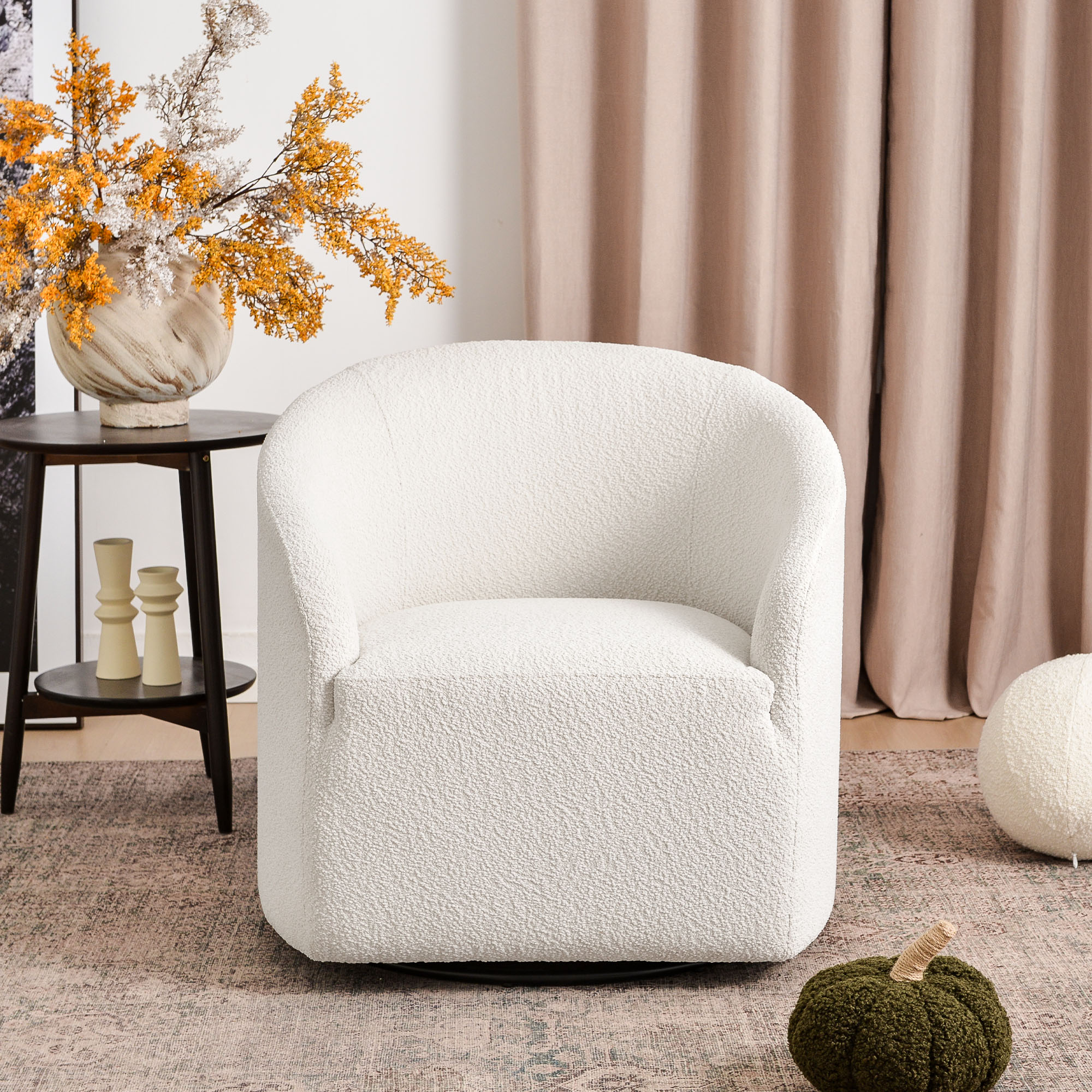Sillón Bouclé Giratorio Verde Plegable miniatura 7