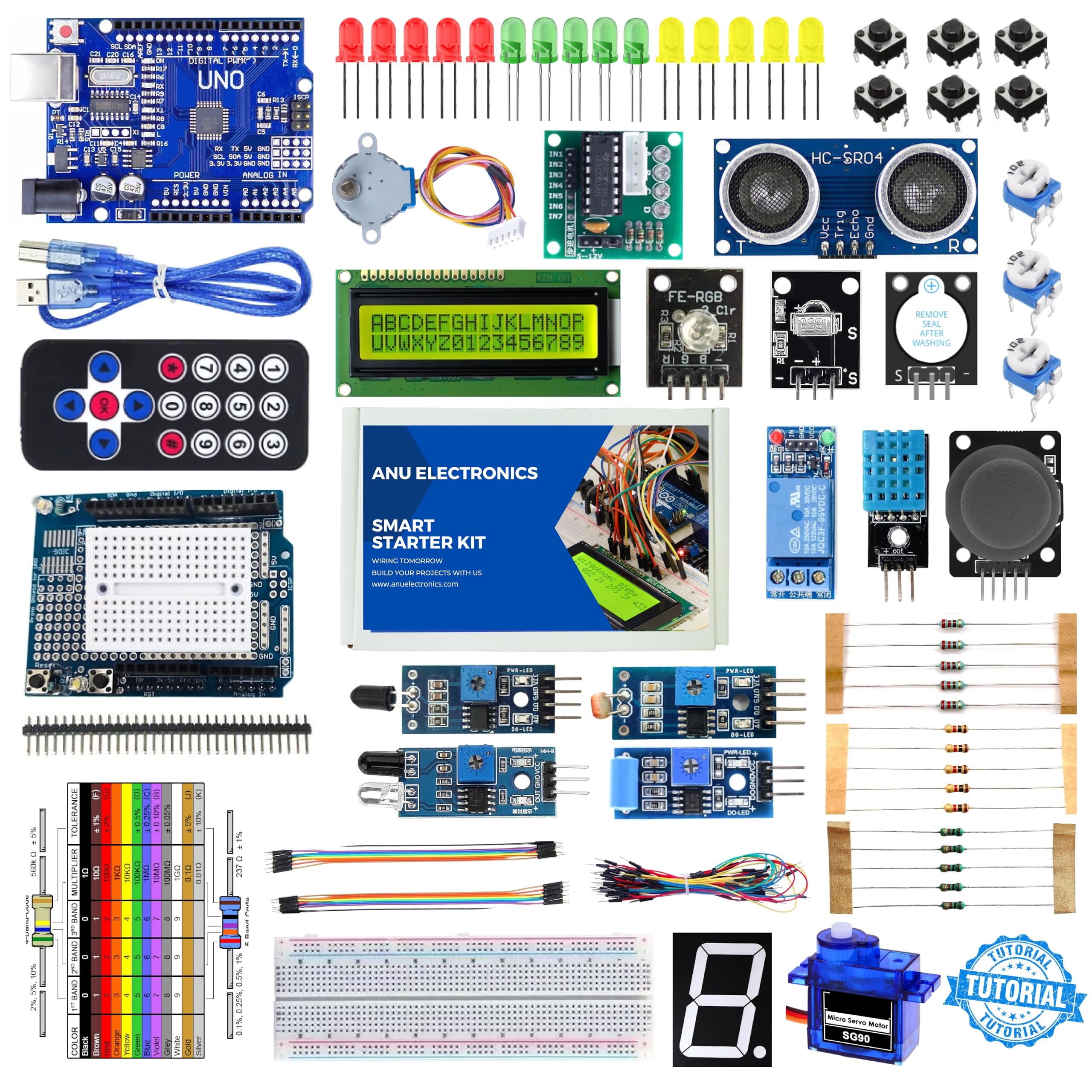 Smart Starter Kit for Uno R3 Compatible with Arduino (Uno R3 SMD Kit)
