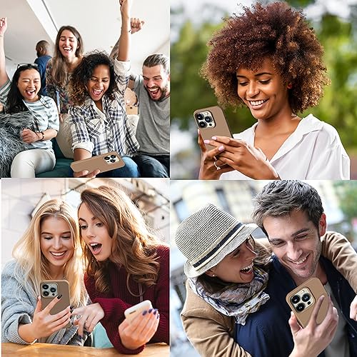 Miniatura 2 de IceSword Funda para iPhone 13 Pro Milk Tea (2021), silicona líquida delgada protectora a prueba de golpes, forro de microfibra suave antiarañazos,