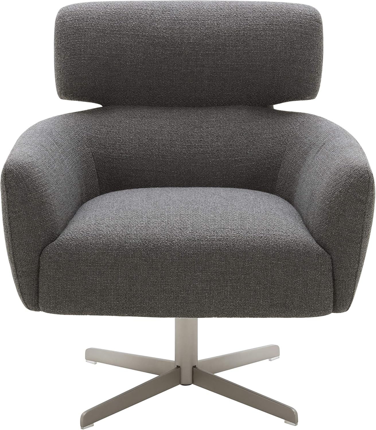 Amazon Brand – Rivet Adrienne Swivel-Base Contemporary Living Room Chair, 29W, Flannel Grey