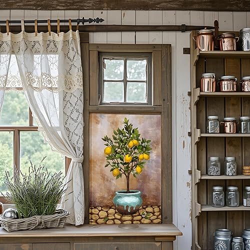 Miniatura 5 de Conipit Lienzo decorativo para pared de limón, imágenes de árboles de limonero, arte de frutas cítricas, pintura vertical, impresiones botánicas