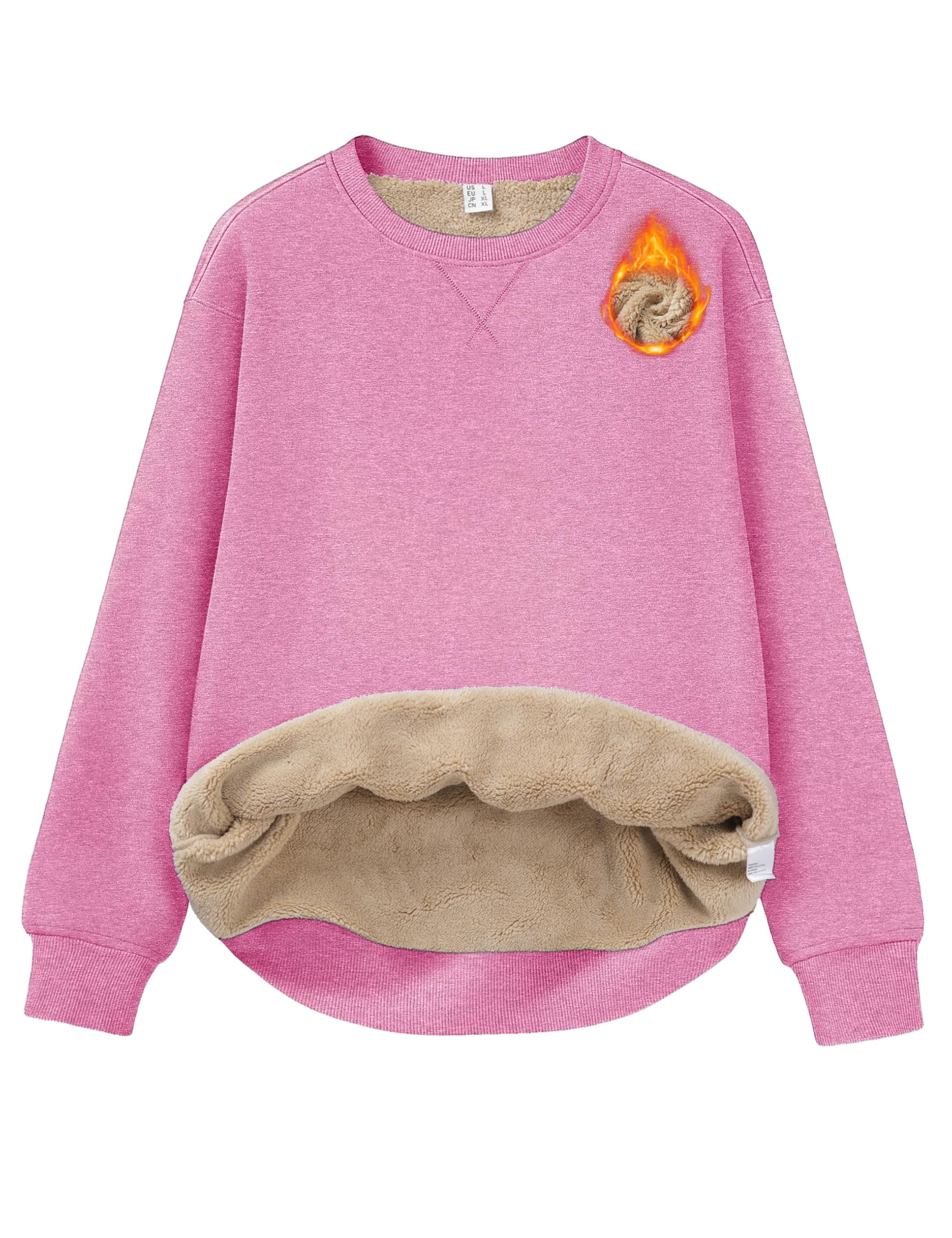 MAGCOMSEN Women's Sherpa Lined Crewneck