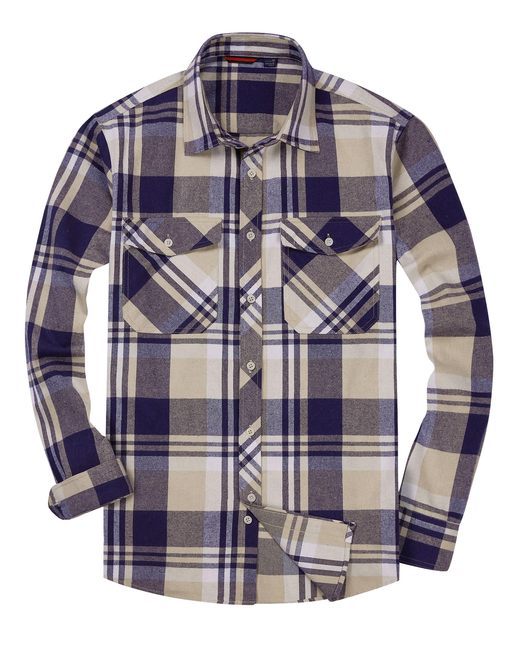 Alimens & GentleMen's Long Sleeve Regular Fit Casual Button Down Shirt