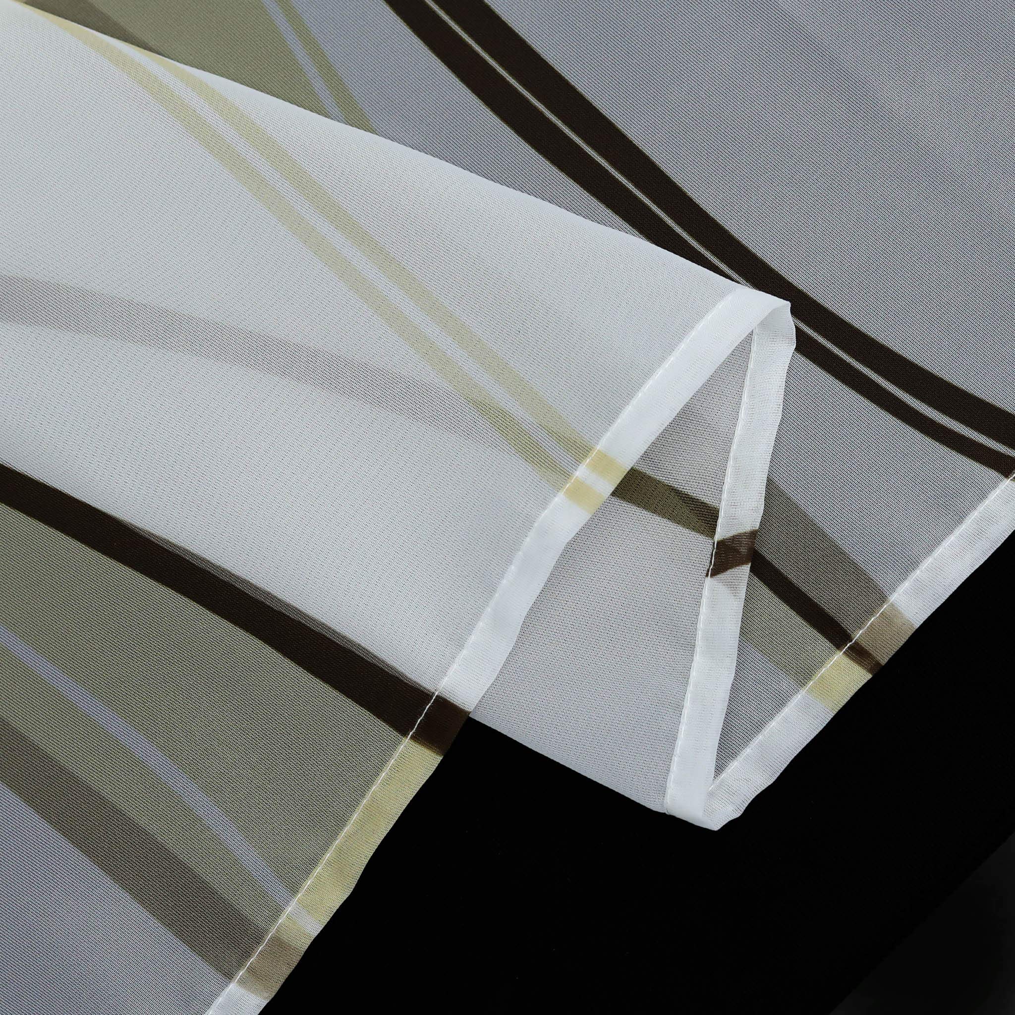 Rideau Brise-bise Transparent Motif Vagues - Passants, Polyester - Taille 45x90 Cm (HxL) - Pour Fenêtre Cuisine, Salle De Bain, Chambre