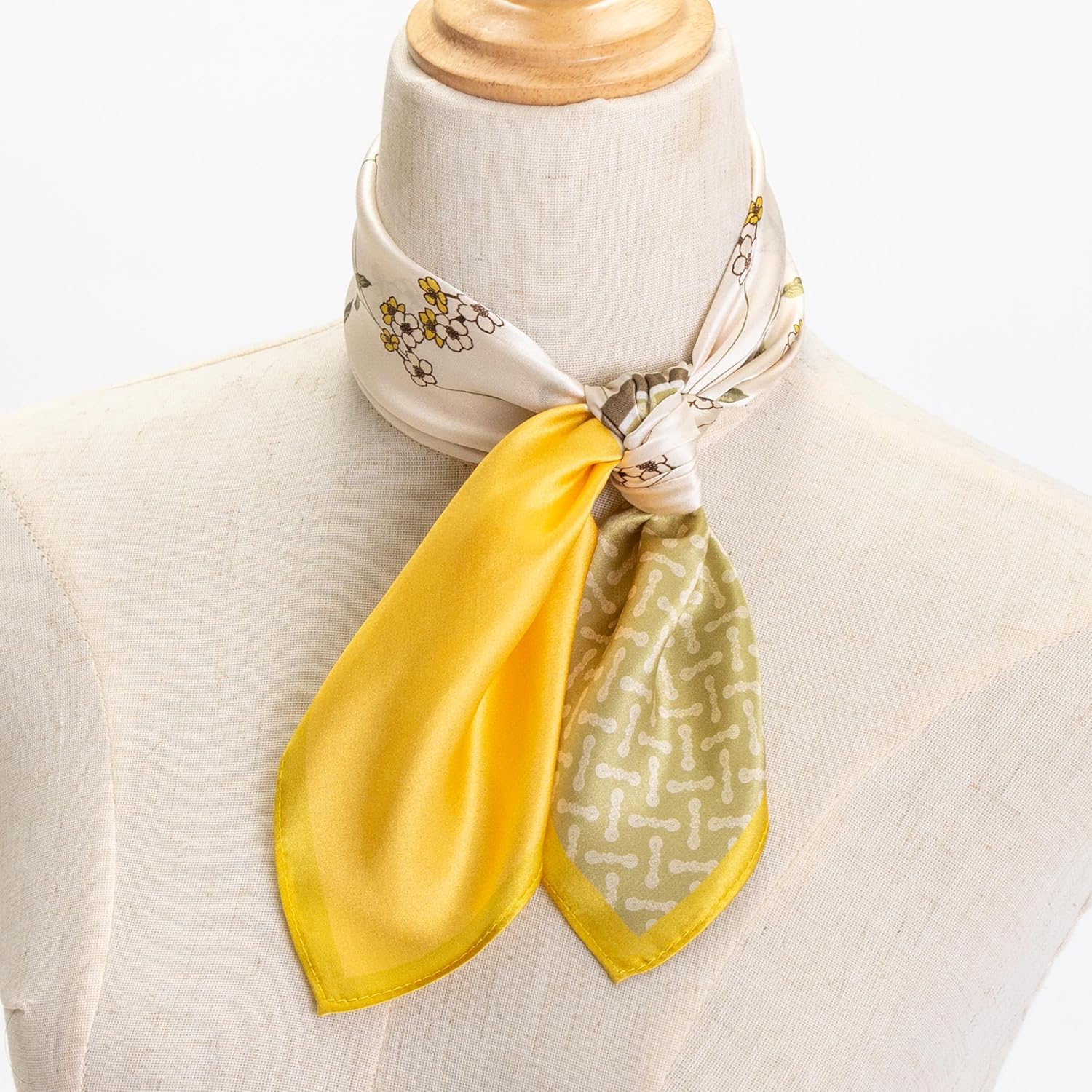 100% Mulberry Silk Scarf for Women, Small Square Satin Scarf for Neck Head Hair Handbag 21"x21" - Image 3