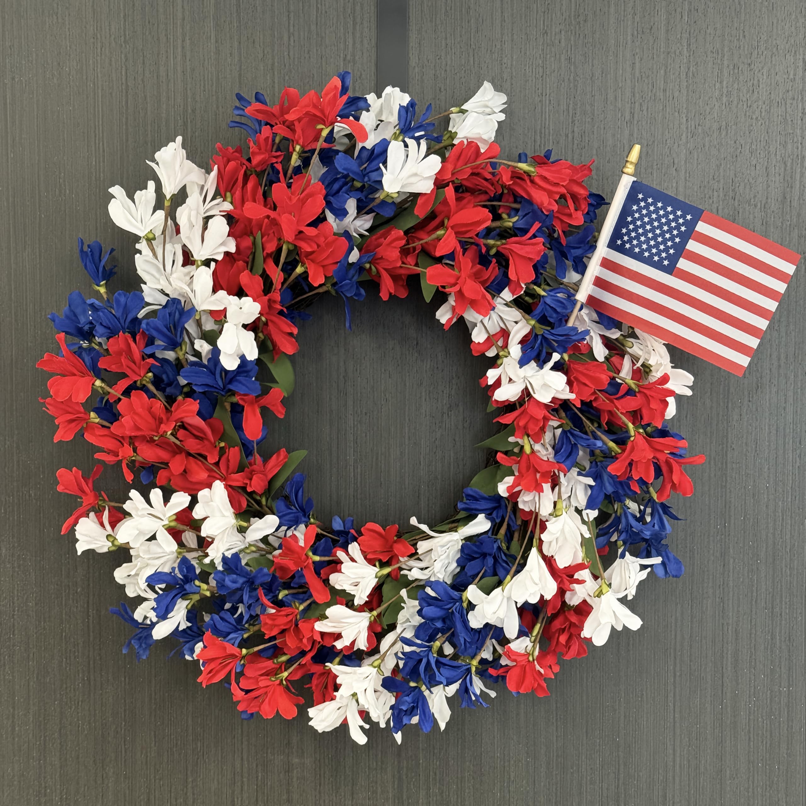 TOKCARE 24 Inch Patriotic Wreath