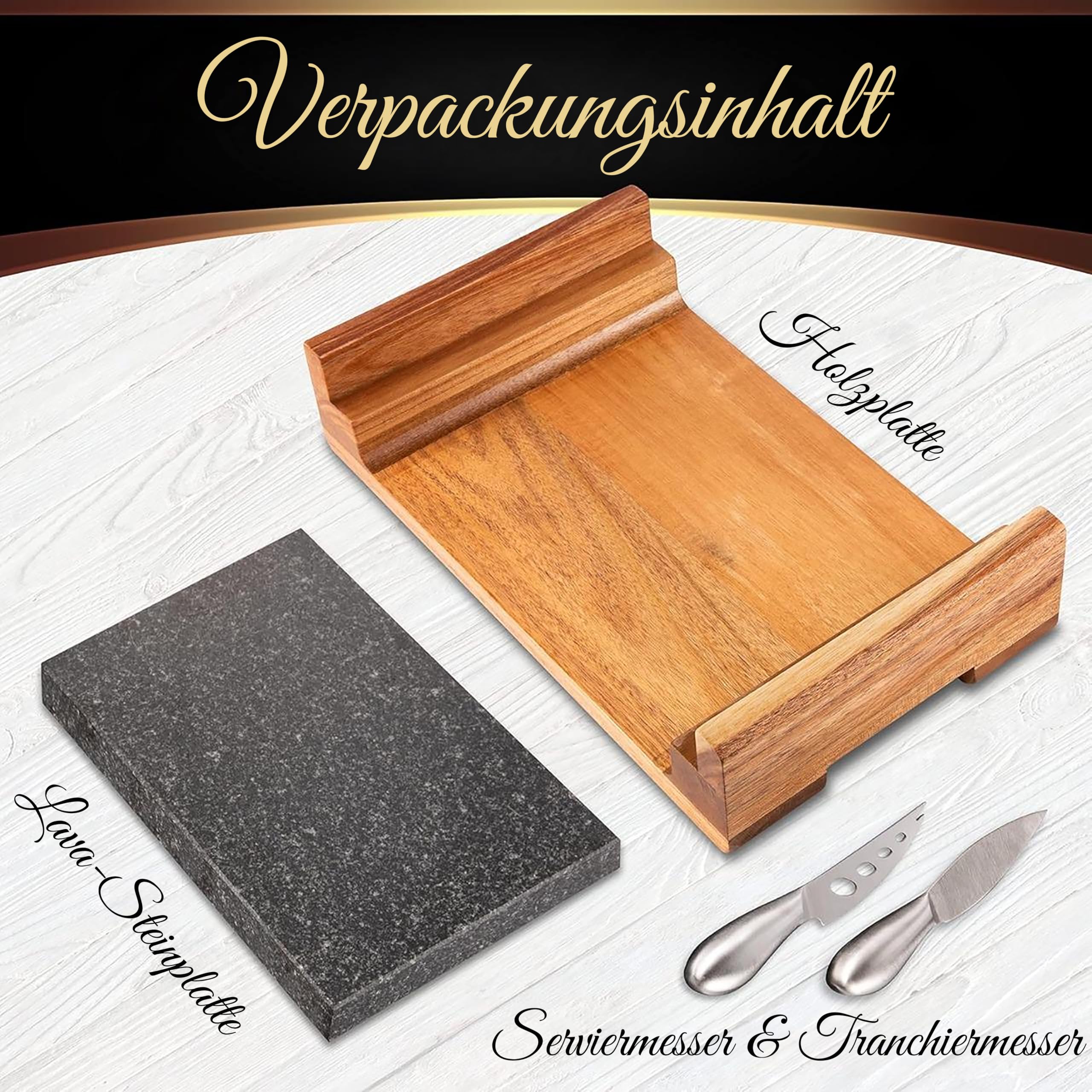 Nutrichef Heißer Stein, Lavastein, Steingrill- für Steak, BBQ & Fleischgrillen, Steak Platte- mit Edelstahlmessern, Steinplatte- Kocht & bewahrt Hitze und Geschmack, Beheiztes Steakbrett zum Servieren
