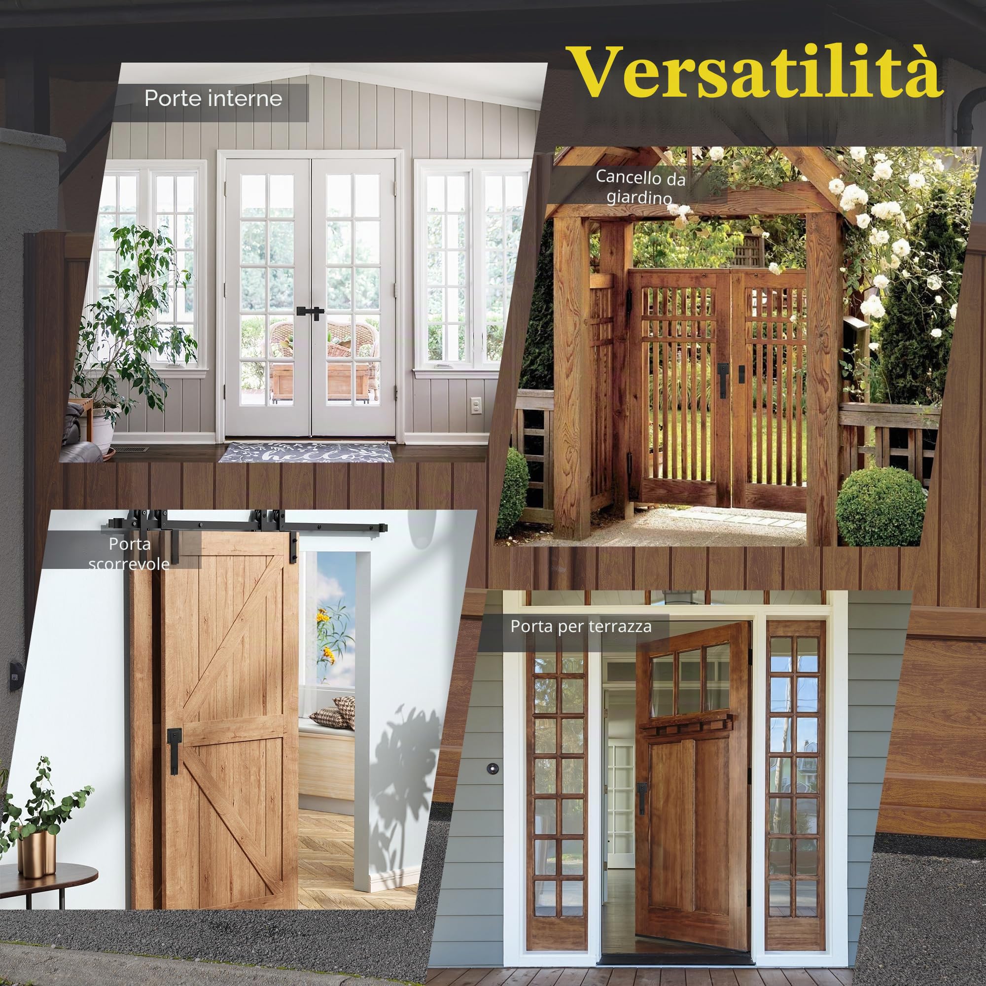 Serratura Porta Chiusura Della Porta Chiavistello, Serratura Scorrevole per Porta di Fienile per porte a sbarra, porte in legno, cancelli da giardino