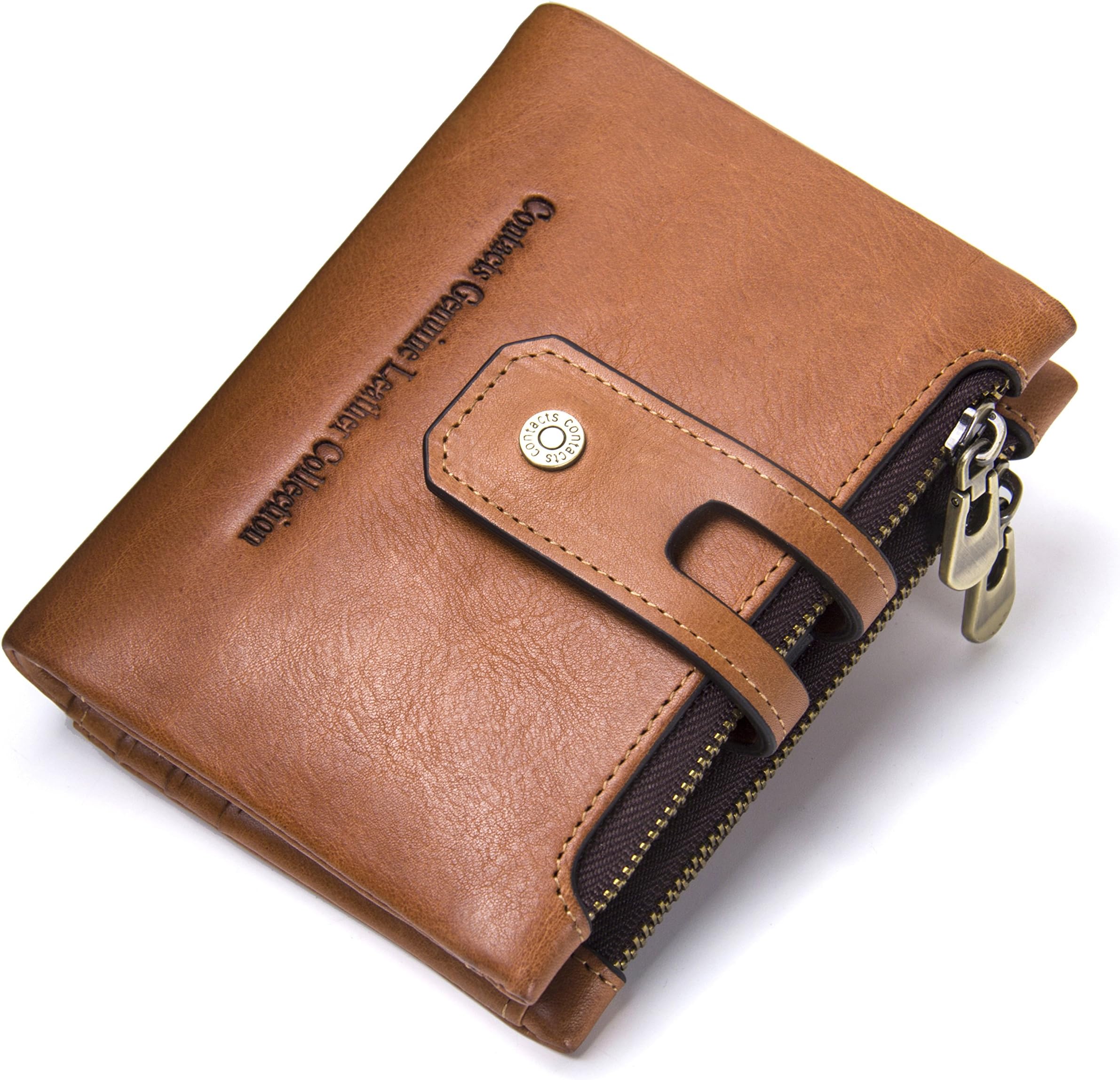 Men Wallet Small Vintage Crazy Horse Leather Short Purse Bifold