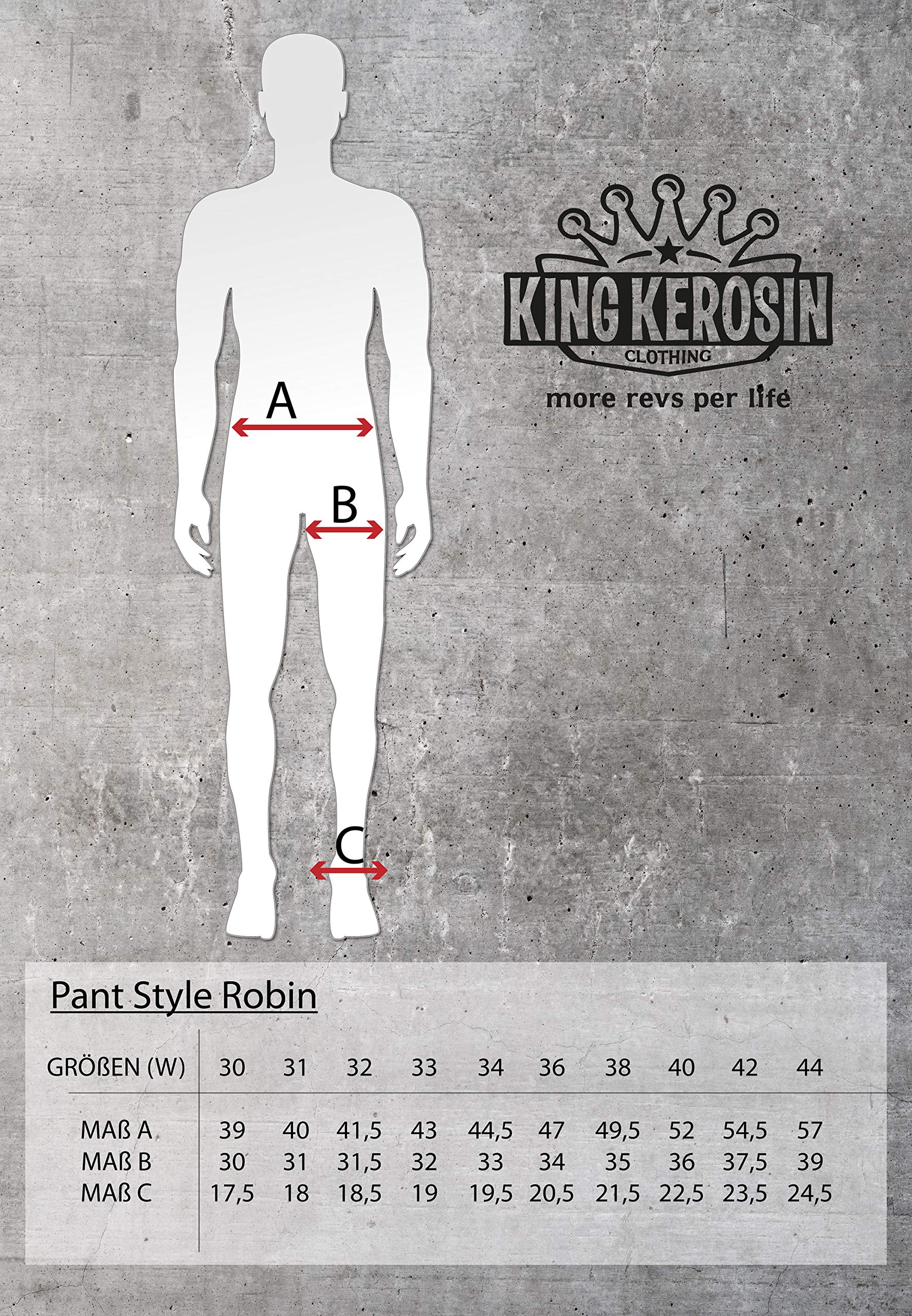 King Kerosin Herren Basic 5-Pocket Vintage Selvedge Jeans Baumwolle Stretch Straight Fit Robin
