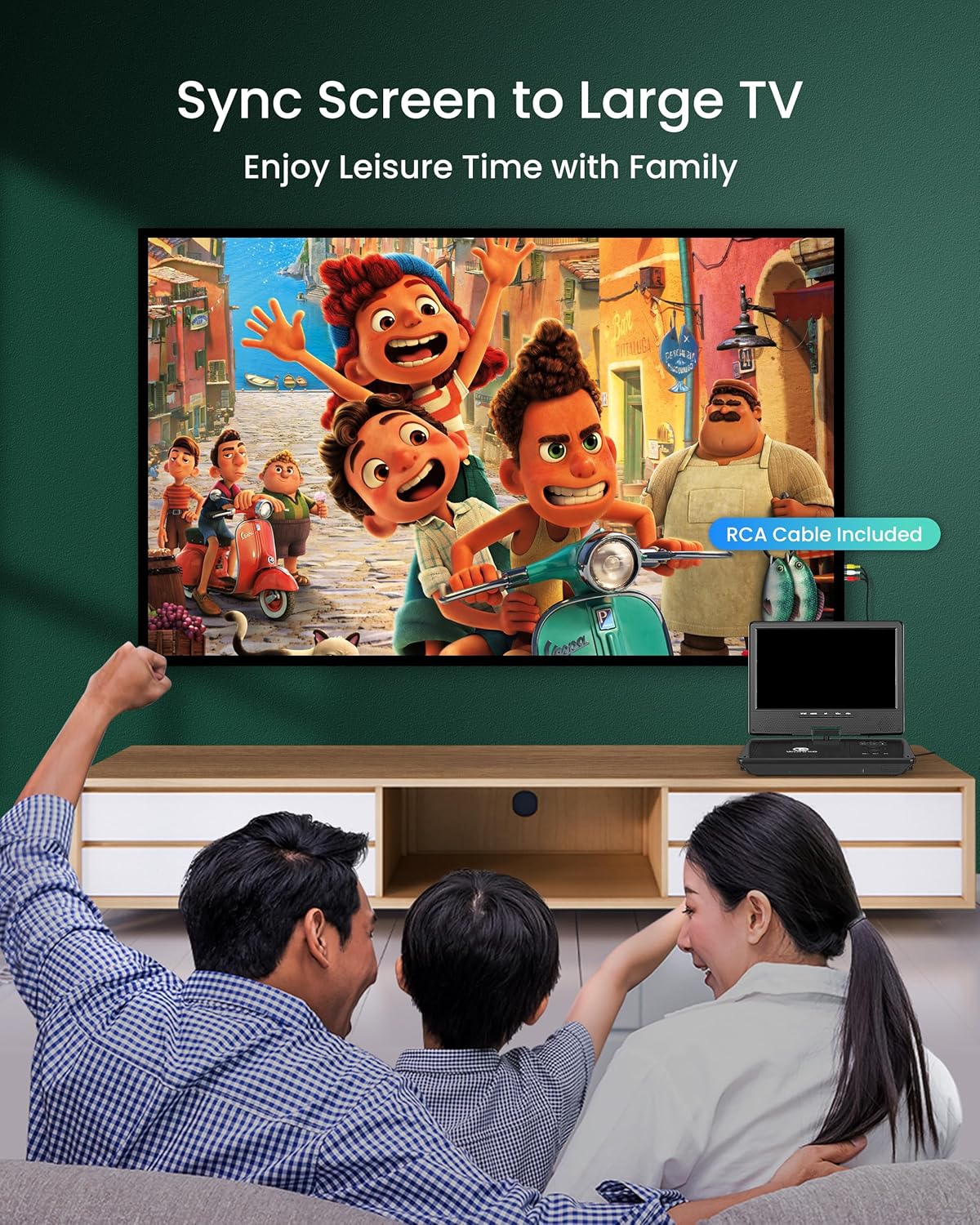 WONNIE 10.5" Two Car DVD Players and Portable DVD Player for Car with 10.5" Swivel Screen Bundle