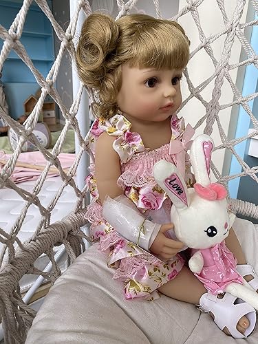 Miniatura 2 de RXDOLL Muñecas Reborn de 22 pulgadas de cuerpo completo de silicona para niñas, bebés recién nacidos, anatómicamente correctos, lavables, cabello