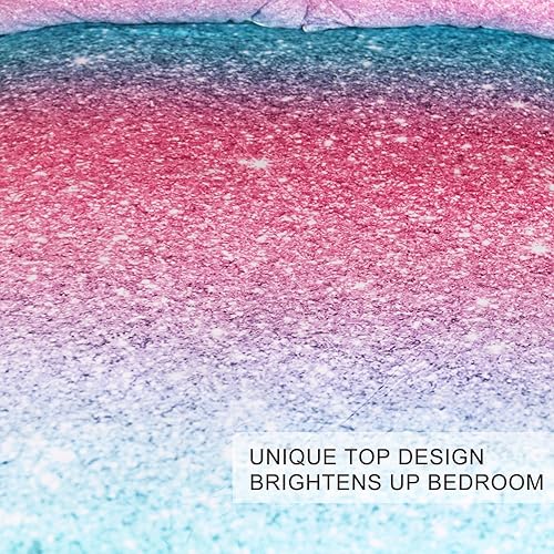 Miniatura 2 de BlessLiving - Juegos de cama con funda de colcha de rosa brillante color marmolado