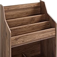 Vista 9 de Crosley Furniture Liam Vinyl Record Storage Stand, Tiered Storage Shelves for Records, Walnut