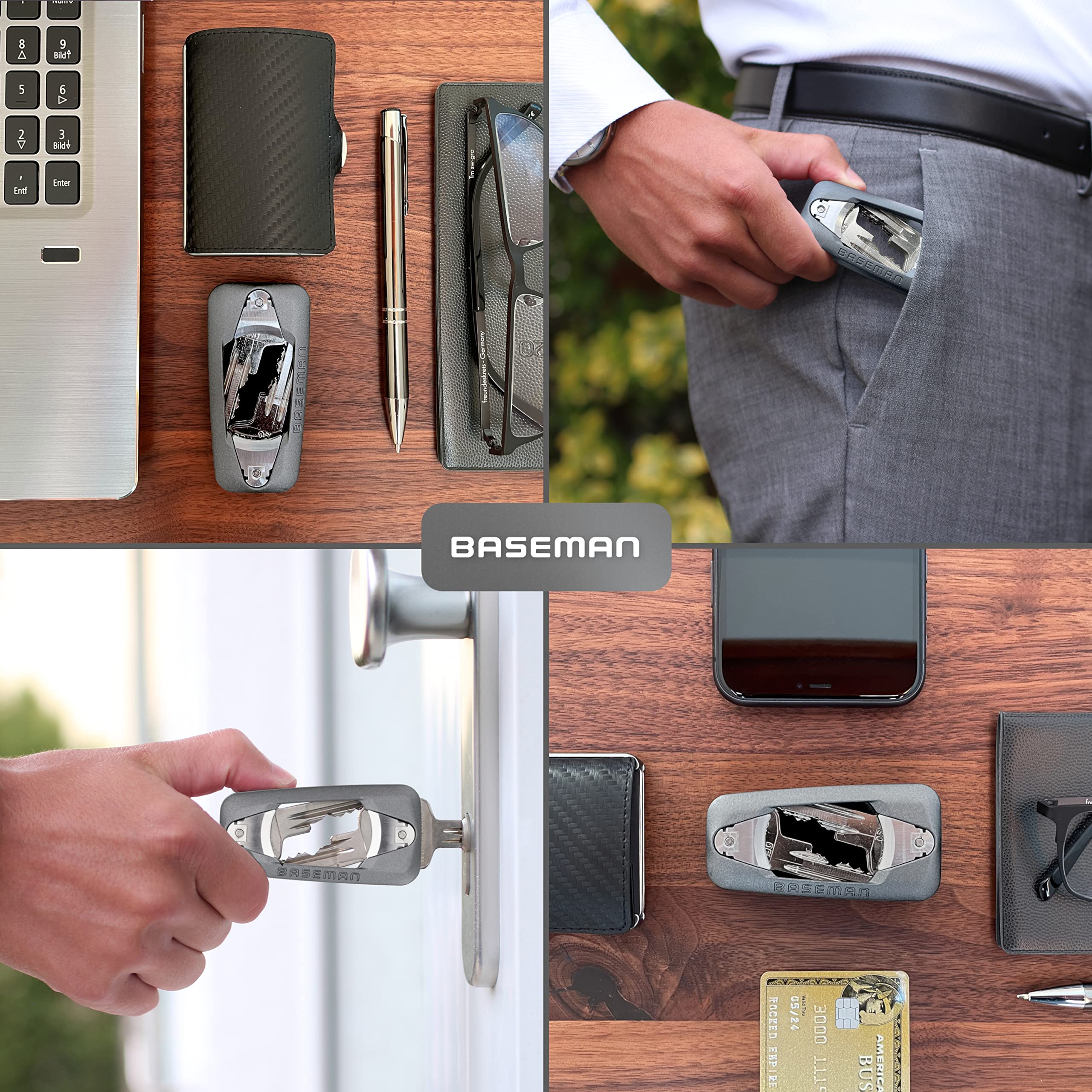 BASEMAN® Organizador de llaves con cierre rápido y cerradura magnética: el innovador organizador de llaves organiza tus llaves con estilo y aporta tranquilidad a tu bolso, M