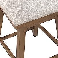 Vista 37 de Home Brookline Swivel Bar Stool Chair with 360° Turn Mechanism, Rustic Farmhouse Stools for Kitchen Counter with Cushion, 24" Seat Height, Black