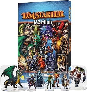 Arcknight DM Starter Set - 162 Flat DND Minatures for Dungeons and Dragons, Pathfinder & More - Double-Sided, Full-Color Artwork