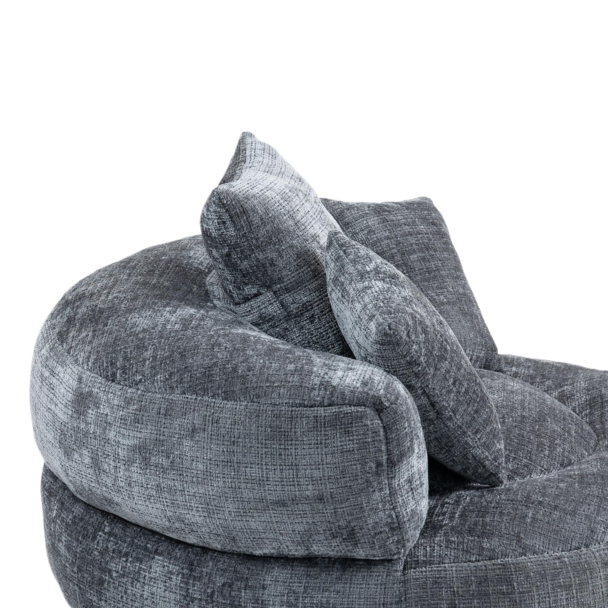 Sofá holgazán VIEKOS duradero y cómodo con respaldo alto, asiento de felpa en forma de bolsa para silla, sofá con TRES cojines para adultos y niños, para interiores y exteriores, sofá individual para