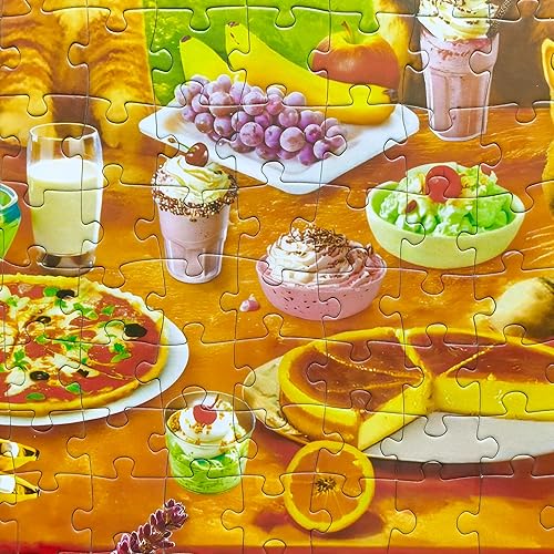 Miniatura 5 de Rompecabezas de 300 piezas para adultos, rompecabezas para niños, rompecabezas de piezas grandes para personas mayores, gatitos de picnic y postres