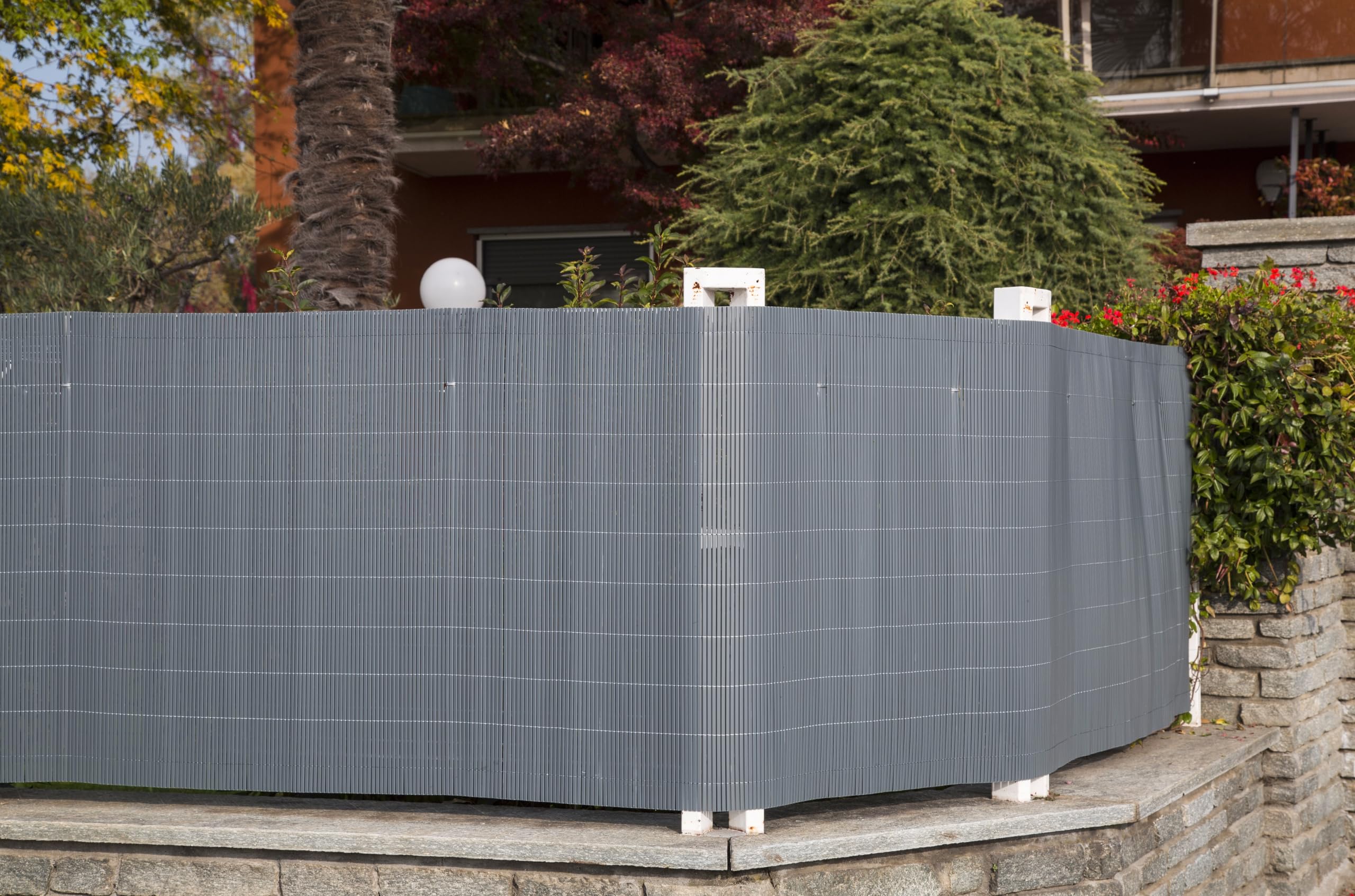 Canniccio sintetico effetto bambù grigio schermante UV per recinzione balcone e terrazzo Rotolo 5 m, varie altezze – FENCESHOP - H. 100 cm