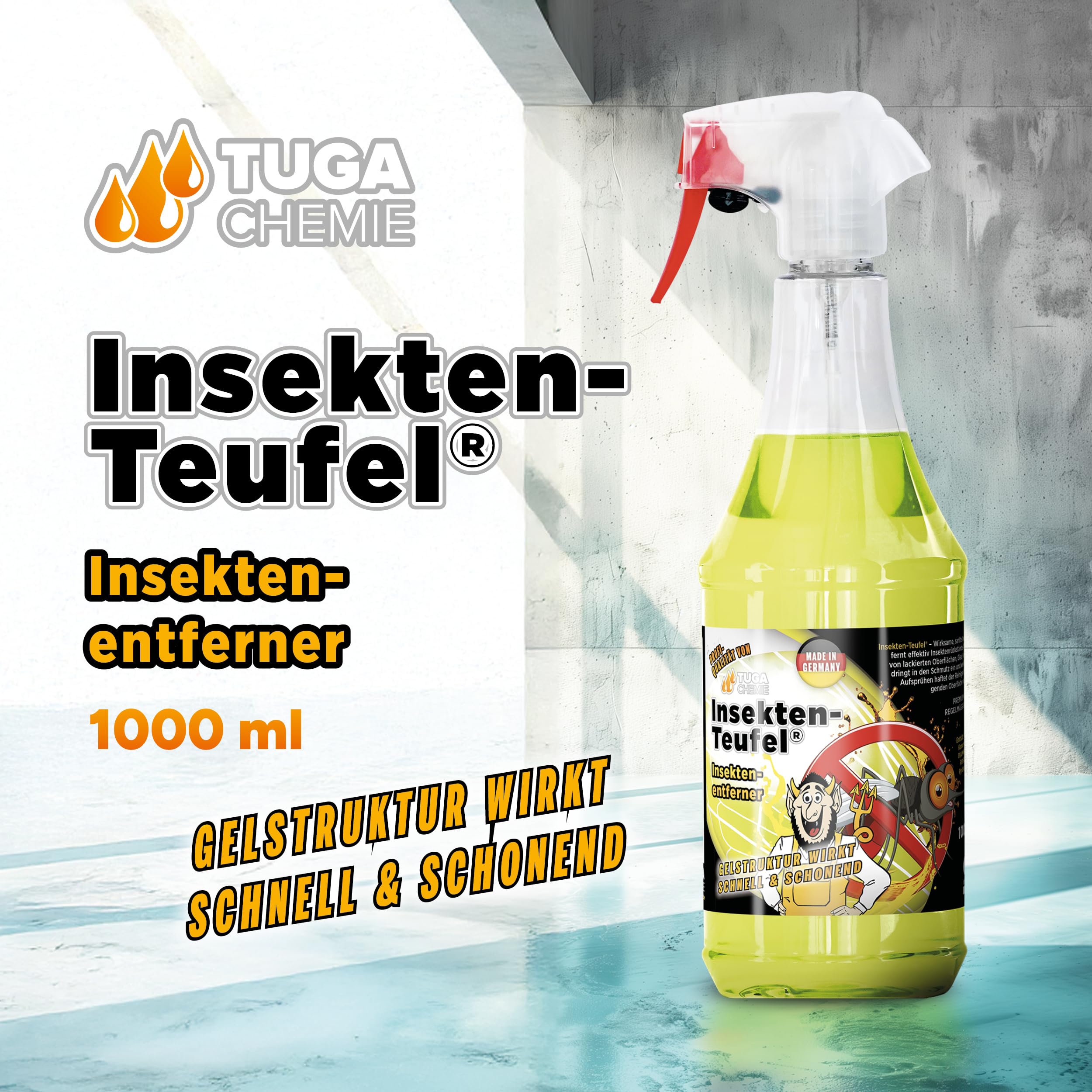 TUGA Chemie Insekten-Teufel Insektenentferner 5 L Kanister Made in Germany | Kraftvoller Insektenreiniger für Auto, Lack, Glas & Kunststoff, Schonende Formel