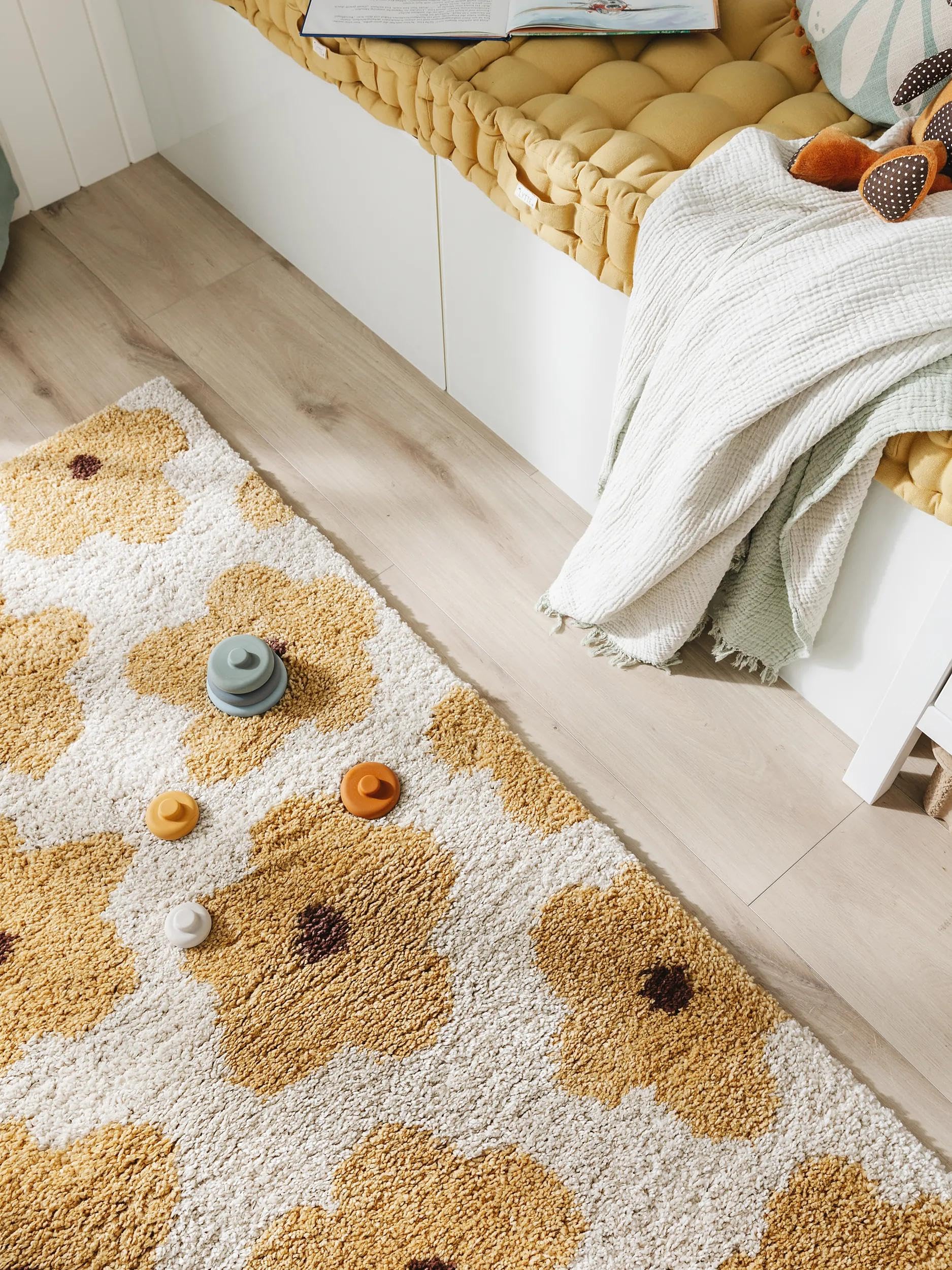 benuta Lytte Alfombra Infantil Gobi - Amarillo 140x200 cm - Sintética - Rectangular y Estilo: Motivos Infantiles, Escandinavo - Fácil Mantenimiento - para Cuarto de niños, Sala y Dormitorio