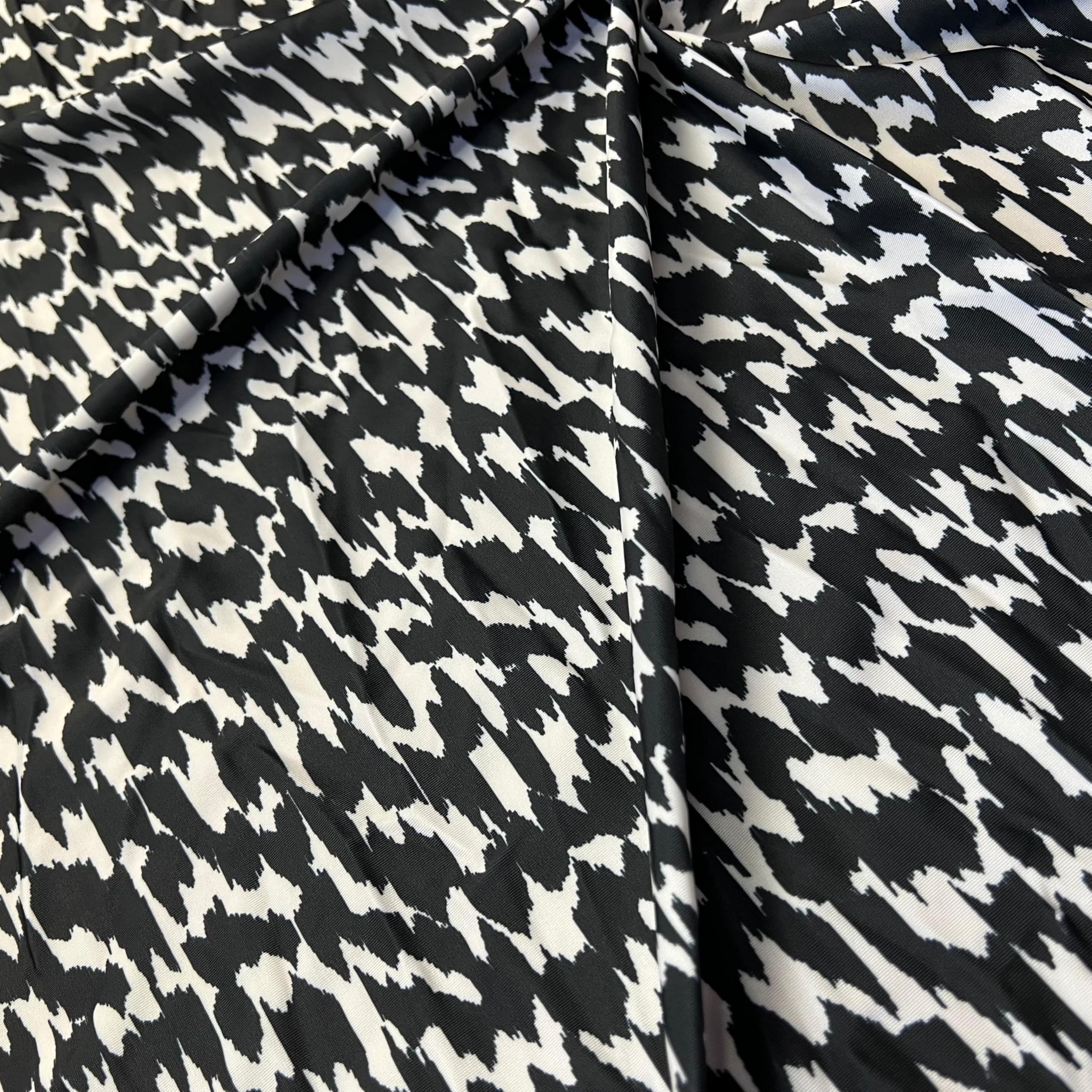 Abstract Black and White Print Nylon Spandex Fabric 4 Way Stretch by Yard for Swimwear Dancewear Gymwear Sportwear Dress