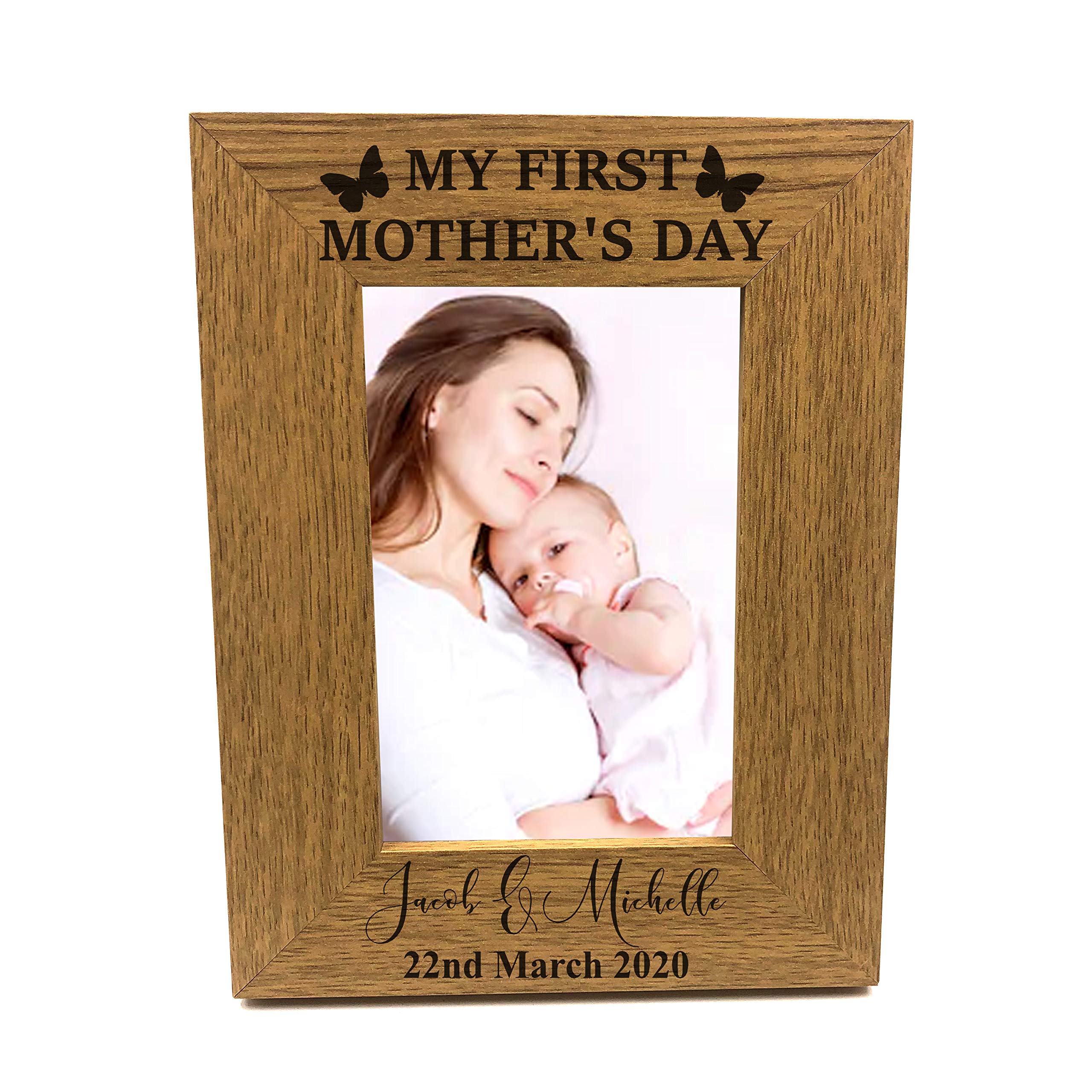 Personalised Our First Mother's Day Photo Frame Gift Portrait (4 x 6 Inch)