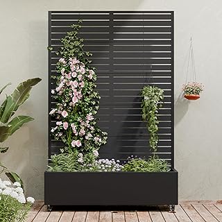 Casaphoria Metal Raised Garden Bed with Trellis and Wheels, 72