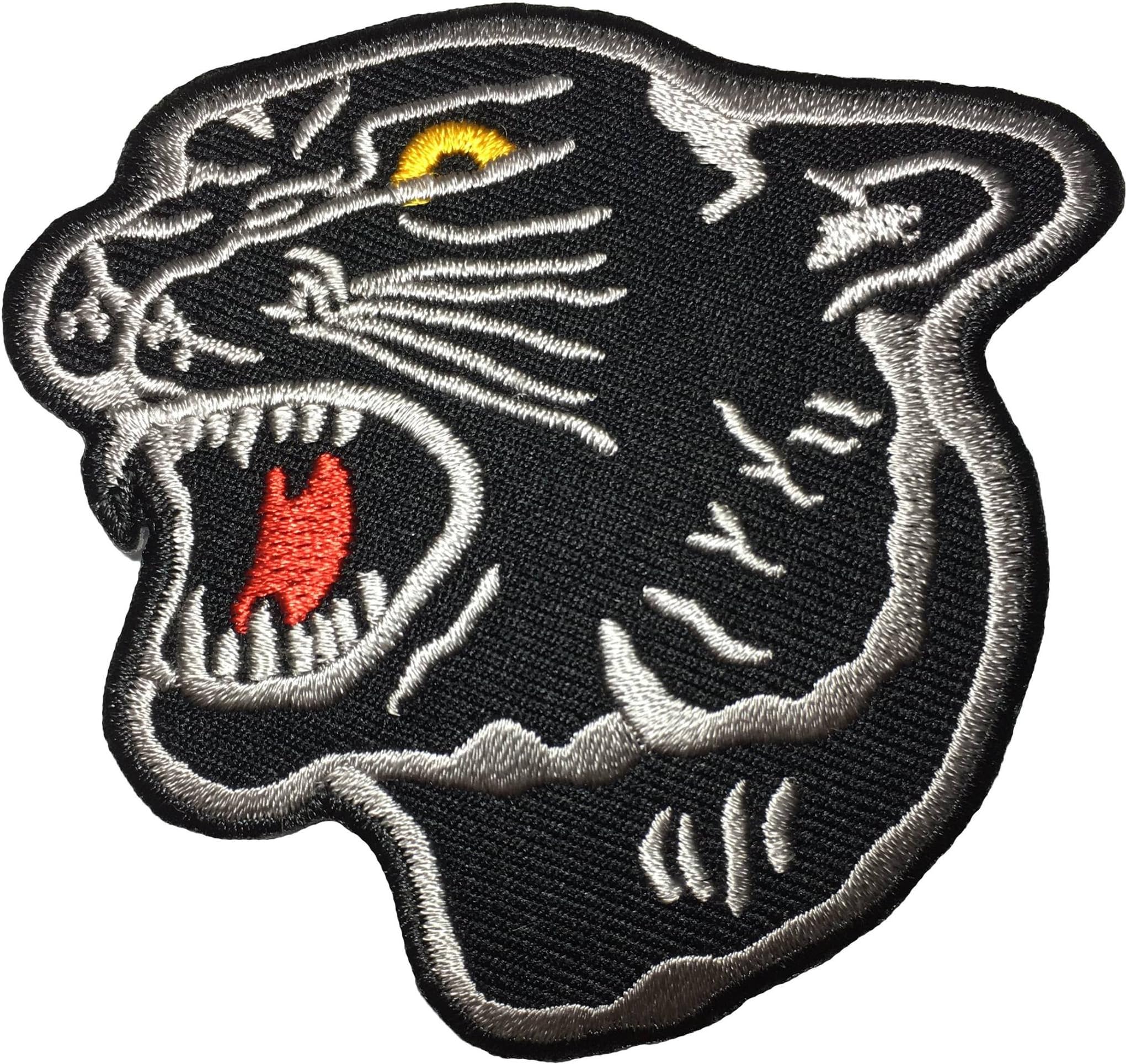 Black Panther size 3 x 3 inch biker heavy metal Horror Goth Punk Emo Rock DIY Logo Jacket Vest shirt hat blanket backpack T shirt Patches Embroidered Appliques Symbol Badge Cloth Sign Costume