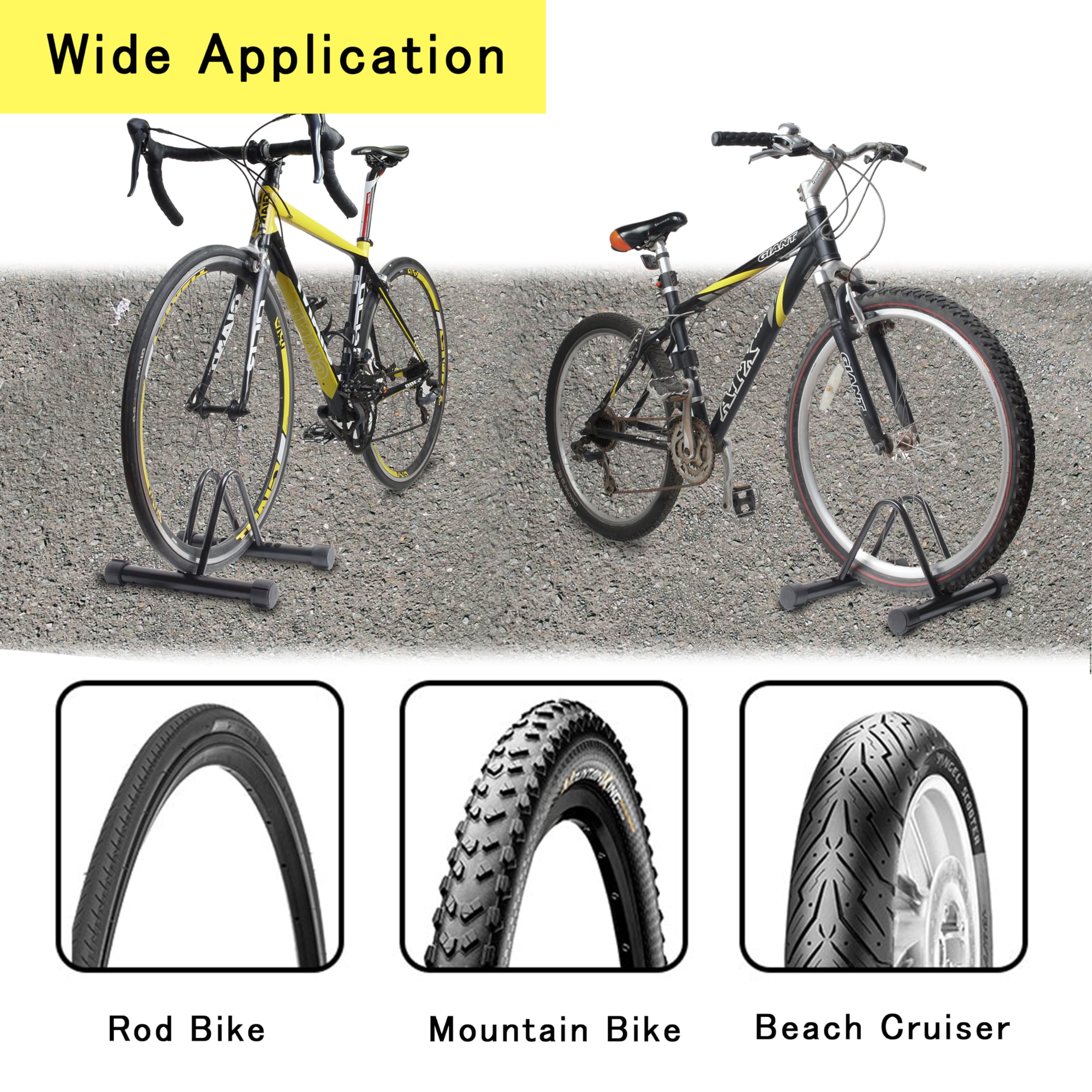 KASTUN Bike Rack?Bike Stand Floor for for Mountain MTB & Road Bicycles?Adjustable Bike Rack Garage, Indoor/Outdoor Bicycle Stand,Sturdy and Small Ready for Mountain Bike and Road Bike