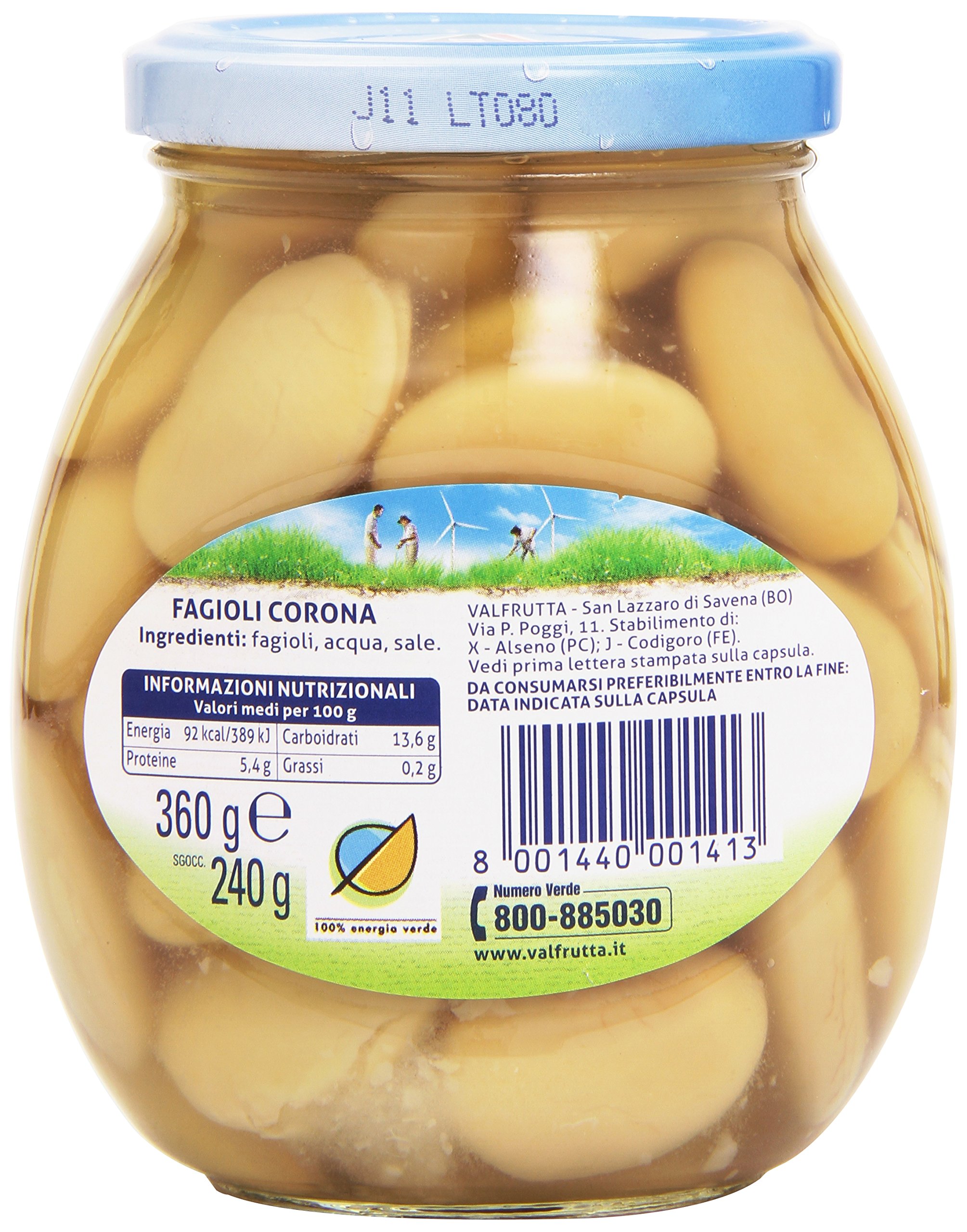 Valfrutta - Fagioli Corona - 12 pezzi da 360 g [4320 g]