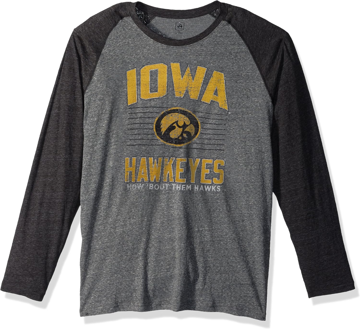 NCAA Iowa Hawkeyes Men's AAA Tee Baseball Tee, Large, Graphite Heather