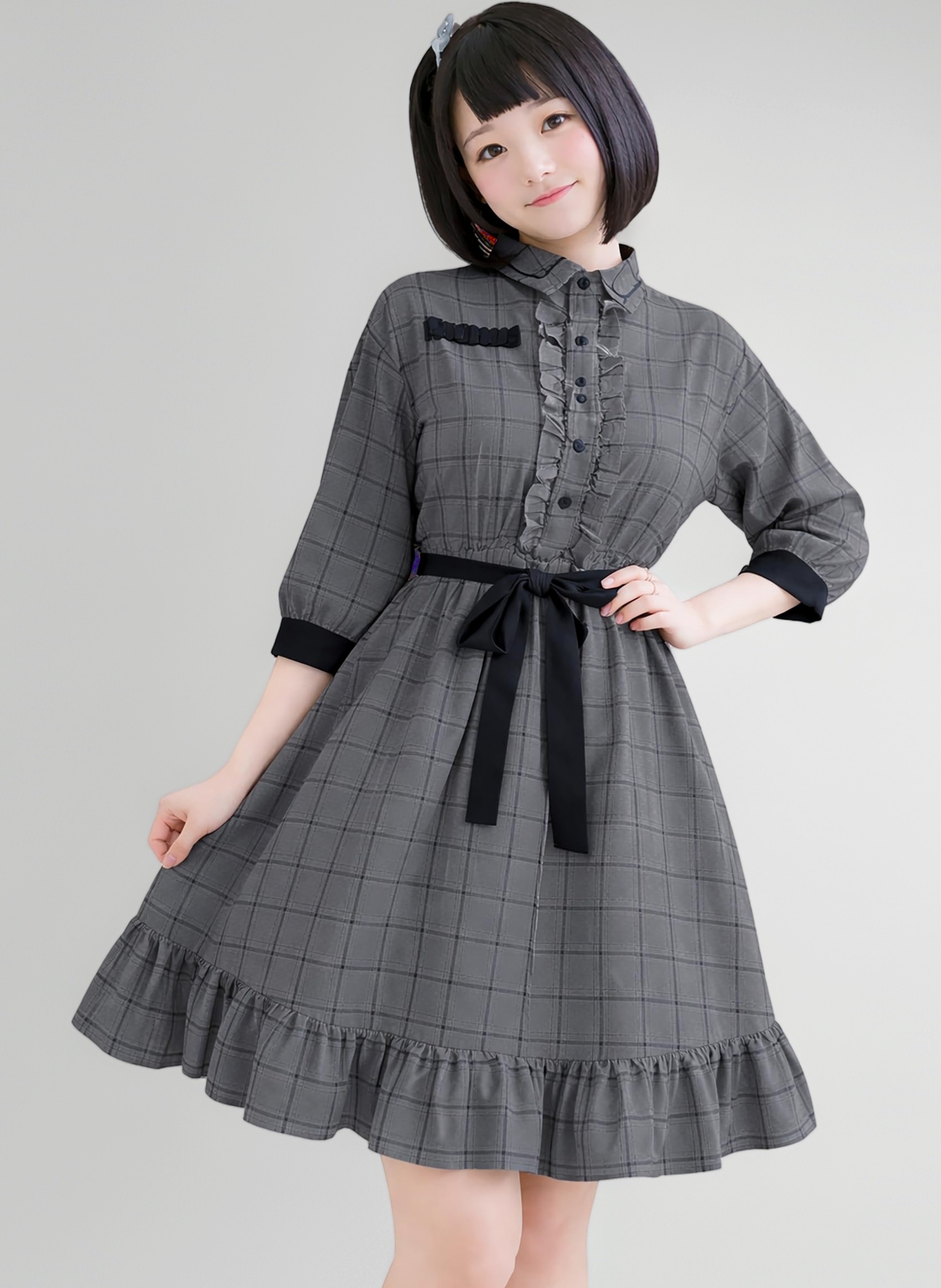 Amazon.co.jp: [SUNNYSTEP] チェック柄 ワンピース ロリータ 七分袖