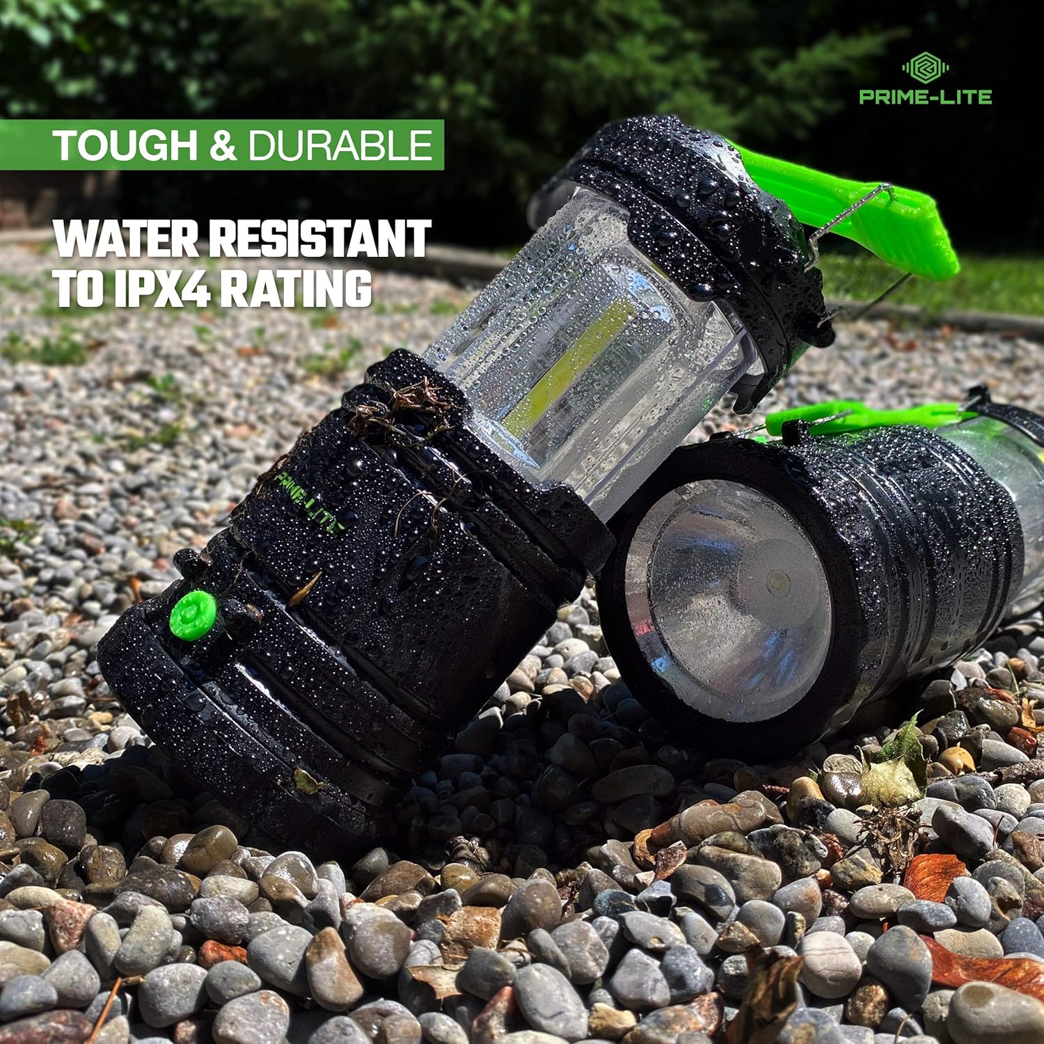 Prime-lite 2 Pack Camping Lantern with Led - Battery Operated Lights - Led Lantern - Flashlights for Emergencies - Hurricane Supplies for Home - Used for Fishing, Hiking & Camping (Batteries/Bag Incl) - - 