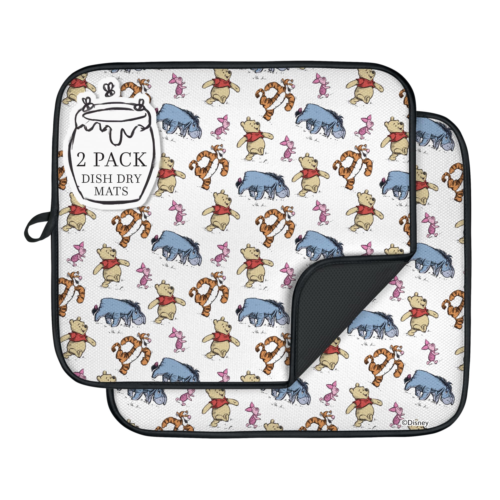 Disney Dish Drying Mats for Kitchen Counter (2 Pack) – 16