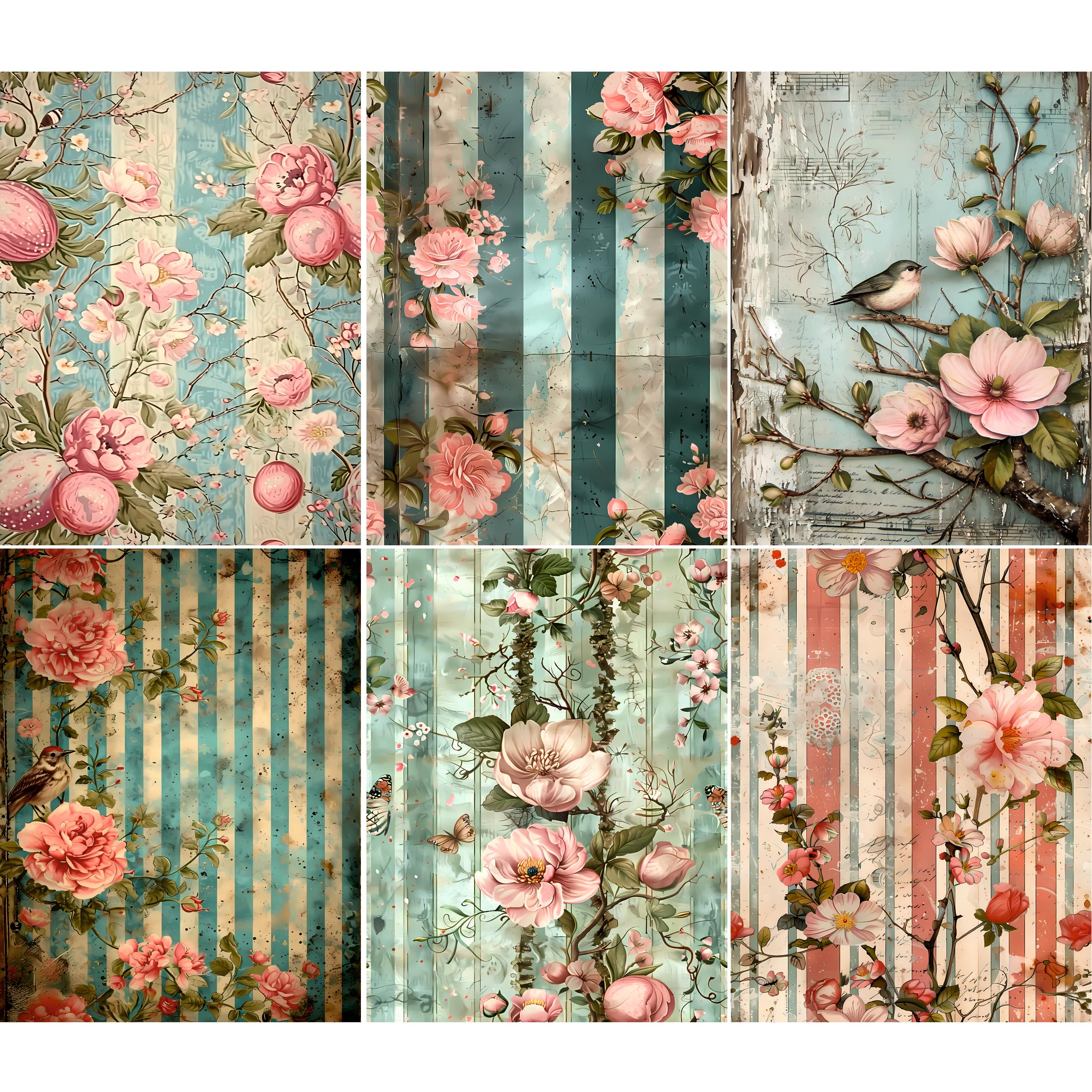 Viktorianische Streifen Reispapier, 21 x 27 cm, Decoupage-Papier-Design für Möbel, gemischte Medien, Karten & Handwerk, Decoupage von CRAFT KREATIVELY