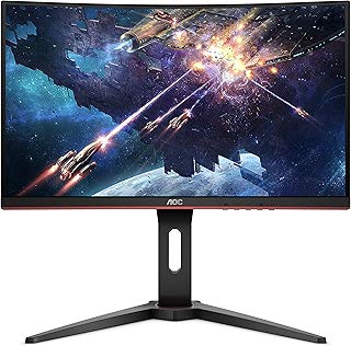 AOC Monitor de Juegos Curvo sin Marco, FHD 1920 x 1080, Panel VA, 1 ms MPRT, 144 Hz, FreeSync, DisplayPort/HDMI/VGA, VESA, Curvado Full HD, Negro, 24 Pulgadas