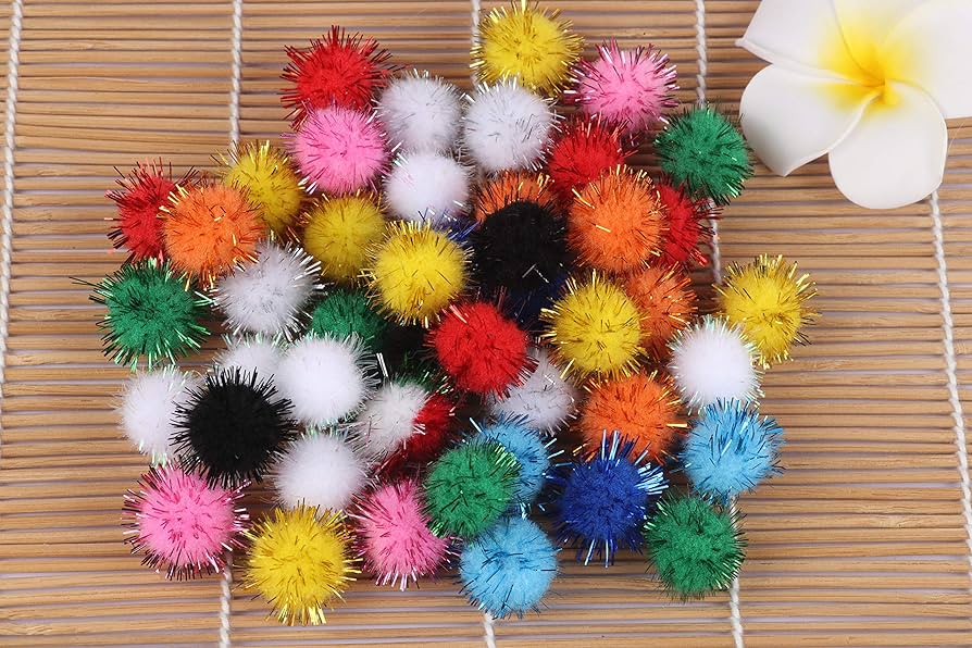 小物 pompom Amazon.co.jp: XiXiboutique 100 Pcs Glitter Pom Pom Sparkle 1