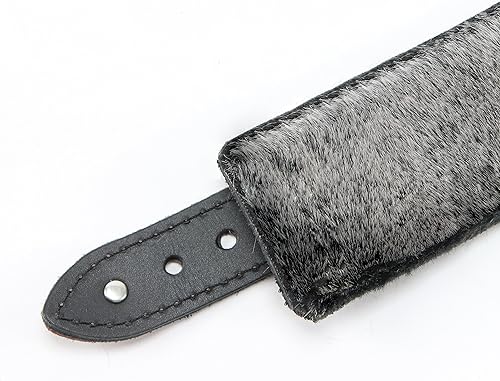 Miniatura 5 de Abegail - Correa de piel sintética de chinchilla, piel de latigo, hecha a mano, de cuero, cadena