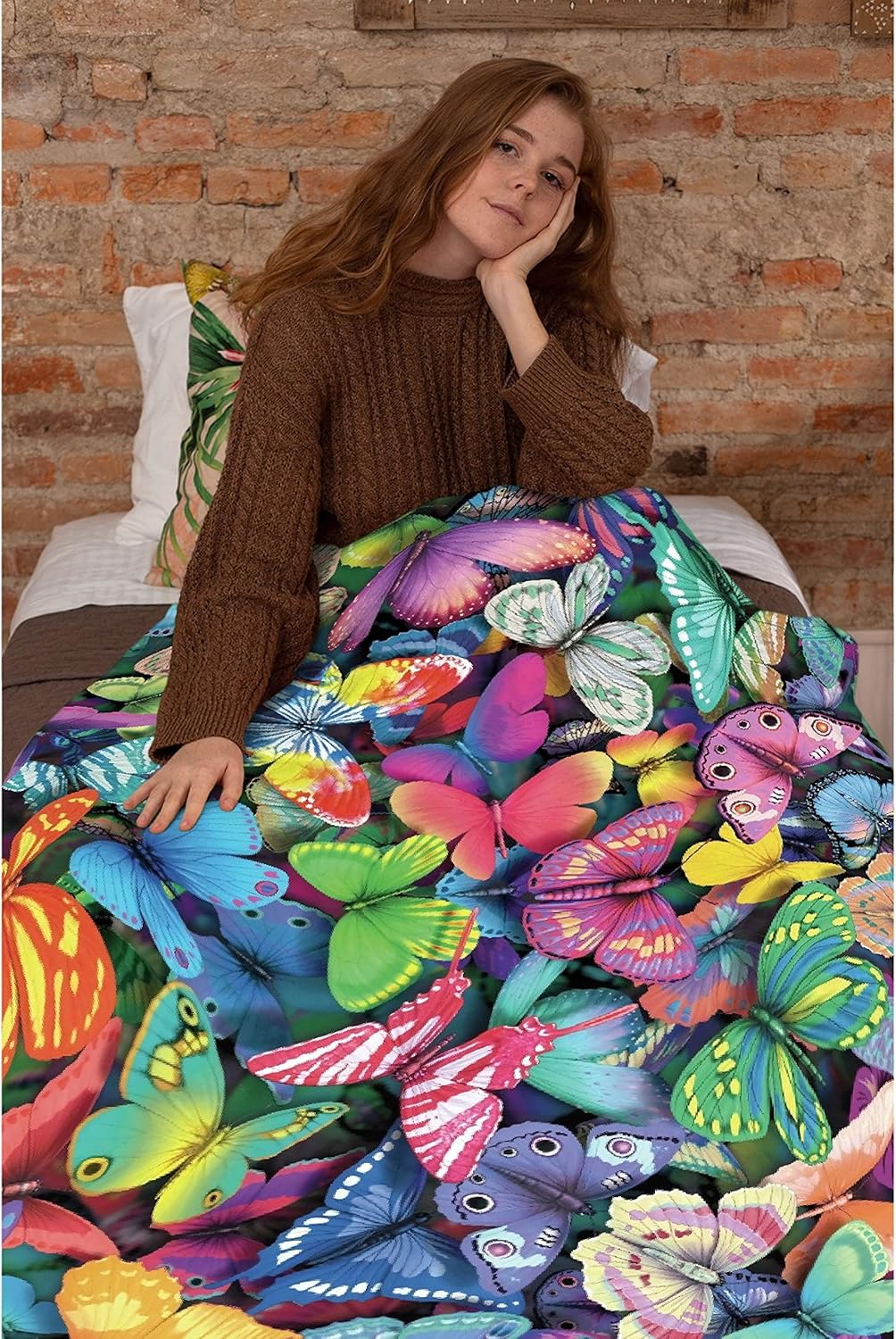 Exclusive Rainbow Cat Fleece Flannel Throw Blanket Travel Quilt Warm Decorative Lightweight Plush for Couch Bed Sofa Car Living Room 120x90Inch(305229cm) XXL for Family